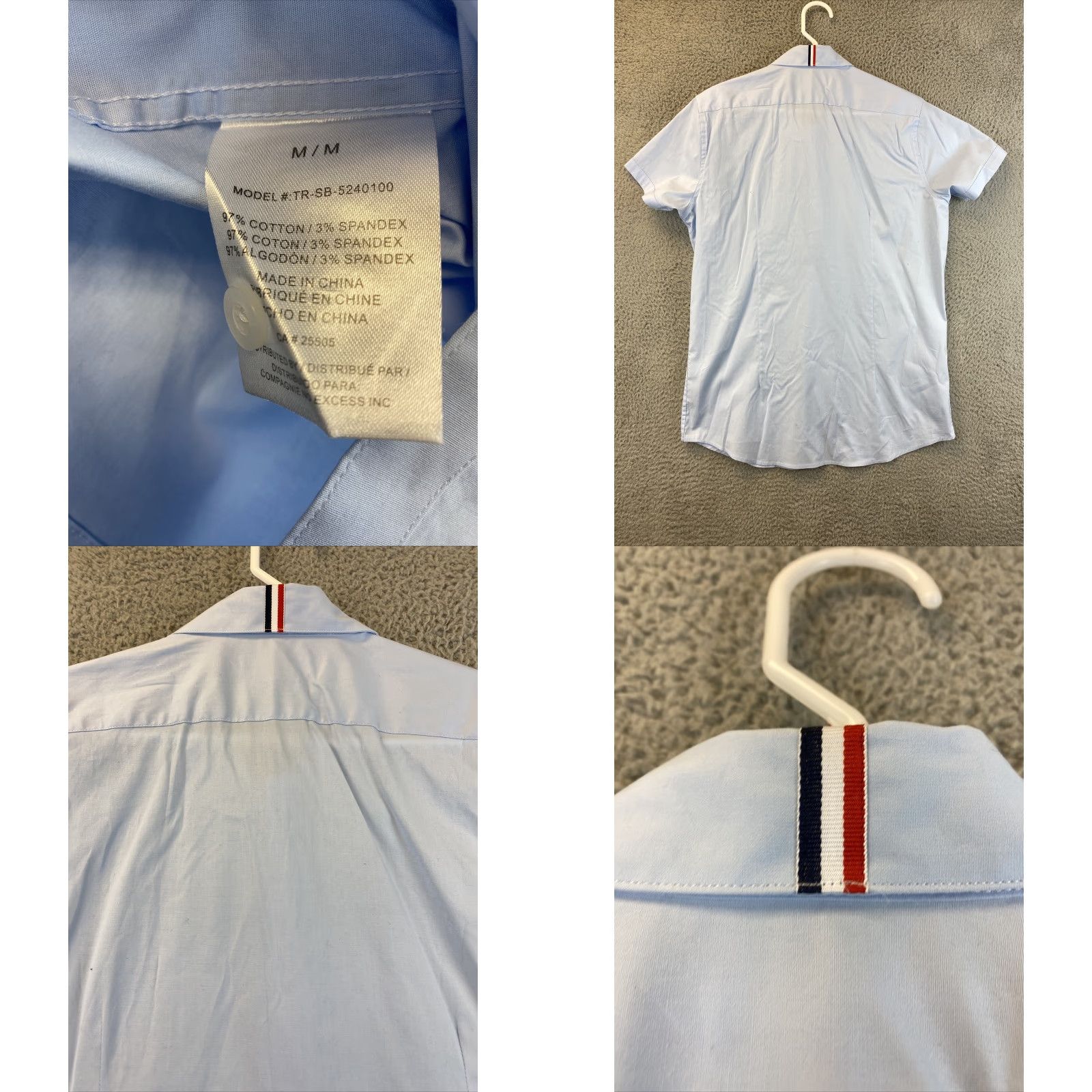 Vintage Trouvaille Paris Men's M Short Sleeve Casual Dress Shirt Blue Shirt Button-Up Casual Beach Hawaiian 80-17 Mens Size US M / EU 48-50 / 2 - 8 Thumbnail
