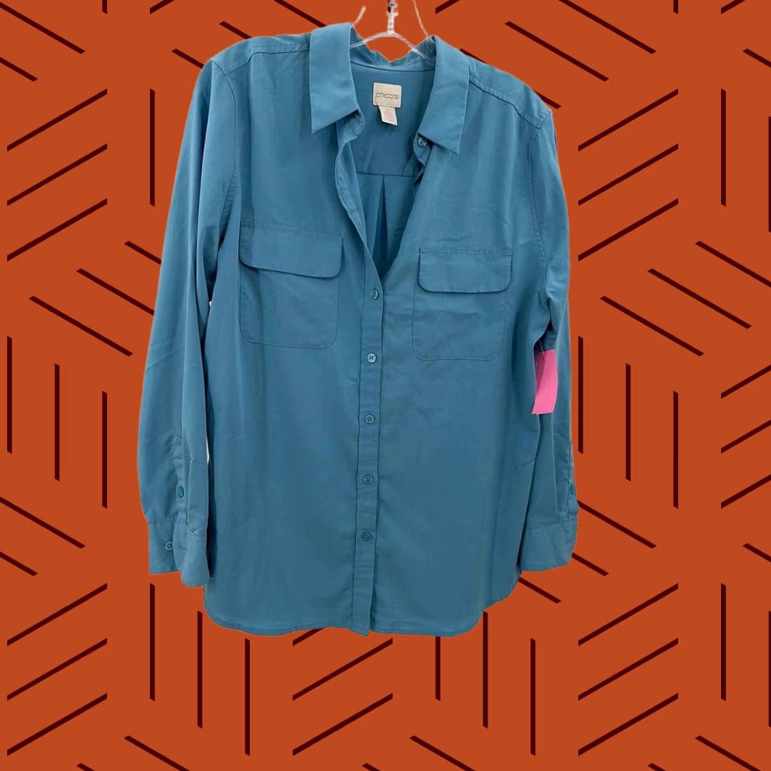 Vintage Pre-Owned Chico'S Blue Size 2/Large Button Down Size XS / US 0-2 / IT 36-38 - 1 Thumbnail