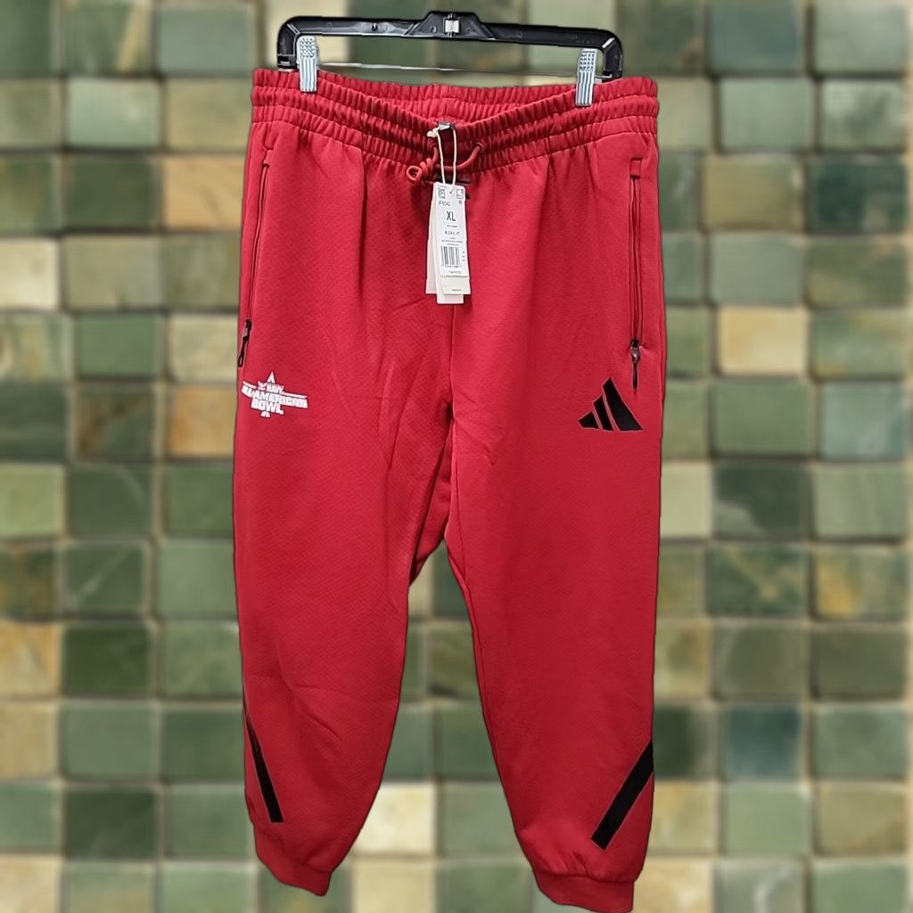 Adidas NWT Adidas Sweatpants XL Tapered Leg Logo Zip Mens Pants Athletic Casual Navy Red All American Bowl Size US 36 / EU 52 - 1 Thumbnail