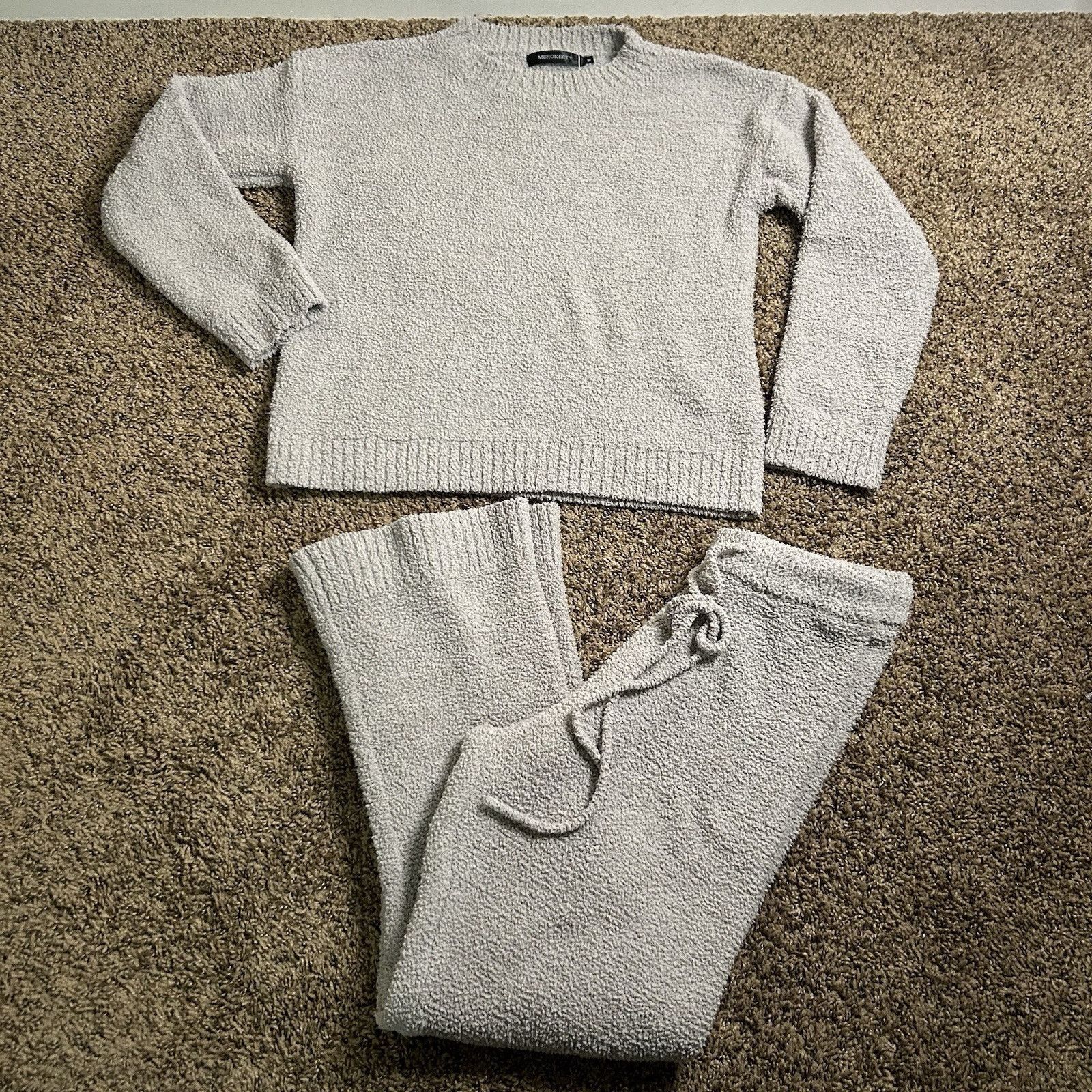 Other MEROKEETY Womens Fuzzy Fleece Long Sleeve 2 Piece Loungewear Size M / US 6-8 / IT 42-44 - 2 Thumbnail