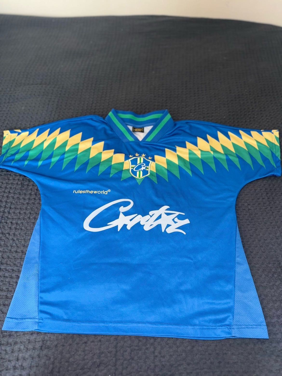 Corteiz Authentic Cortiez X Brazil -FootBall Jersey -Size Small. Size US S / EU 44-46 / 1 - 2 Thumbnail