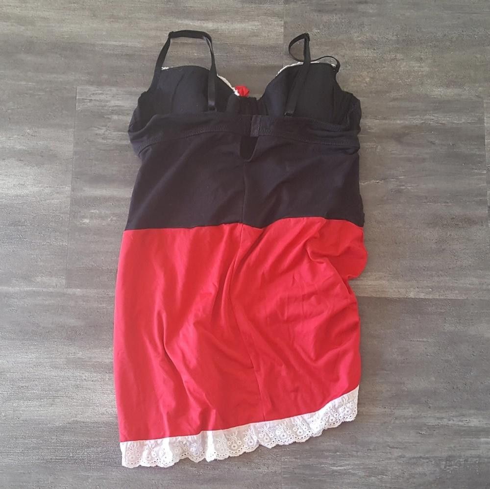 Designer Red French Maid Adult Costume Size ONE SIZE - 2 Thumbnail