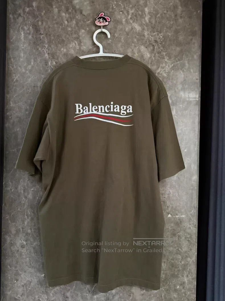 Balenciaga Balenciaga Olive Green Coke Embroidered Short Sleeve Size US S / EU 44-46 / 1 - 2 Thumbnail