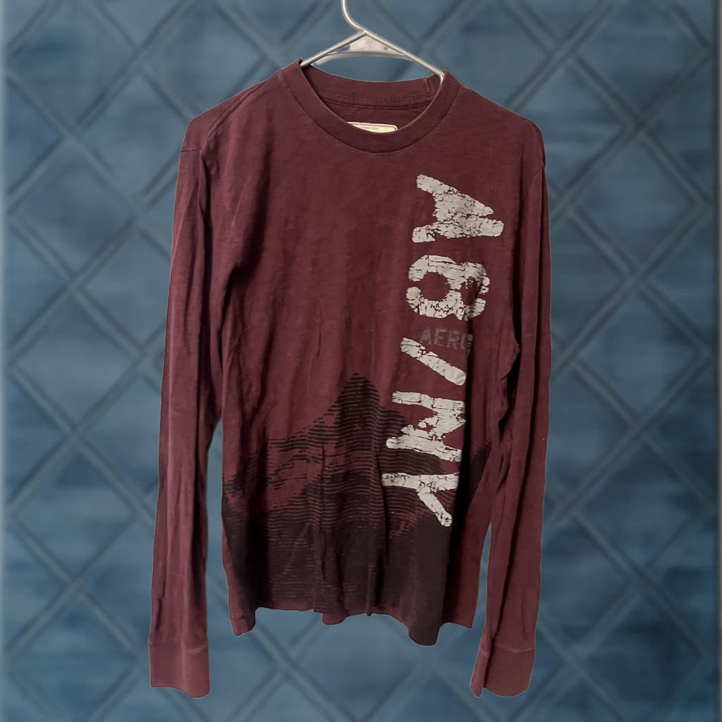 Aeropostale Aeropostale Graphic Tee Mens T-Shirt Size M Maroon Long Sleeve Y2K Designer T-Shirt Vintage? Size US M / EU 48-50 / 2 - 1 Thumbnail