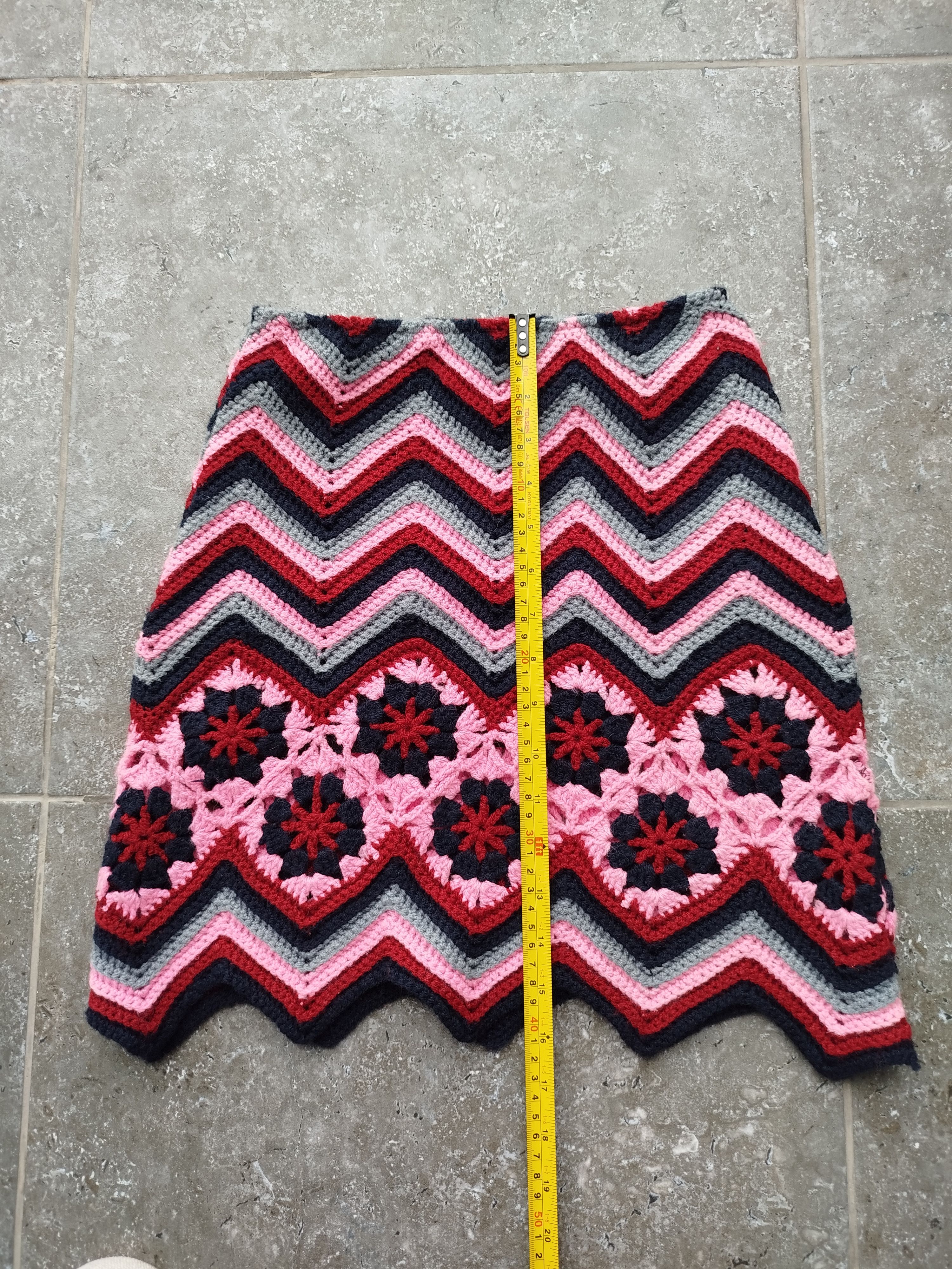 Custo Barcelona Mini Skirt Crochet ZigZag Granny Square Vintage Y2K Size S Size 27" / US 4 / IT 40 - 10 Thumbnail