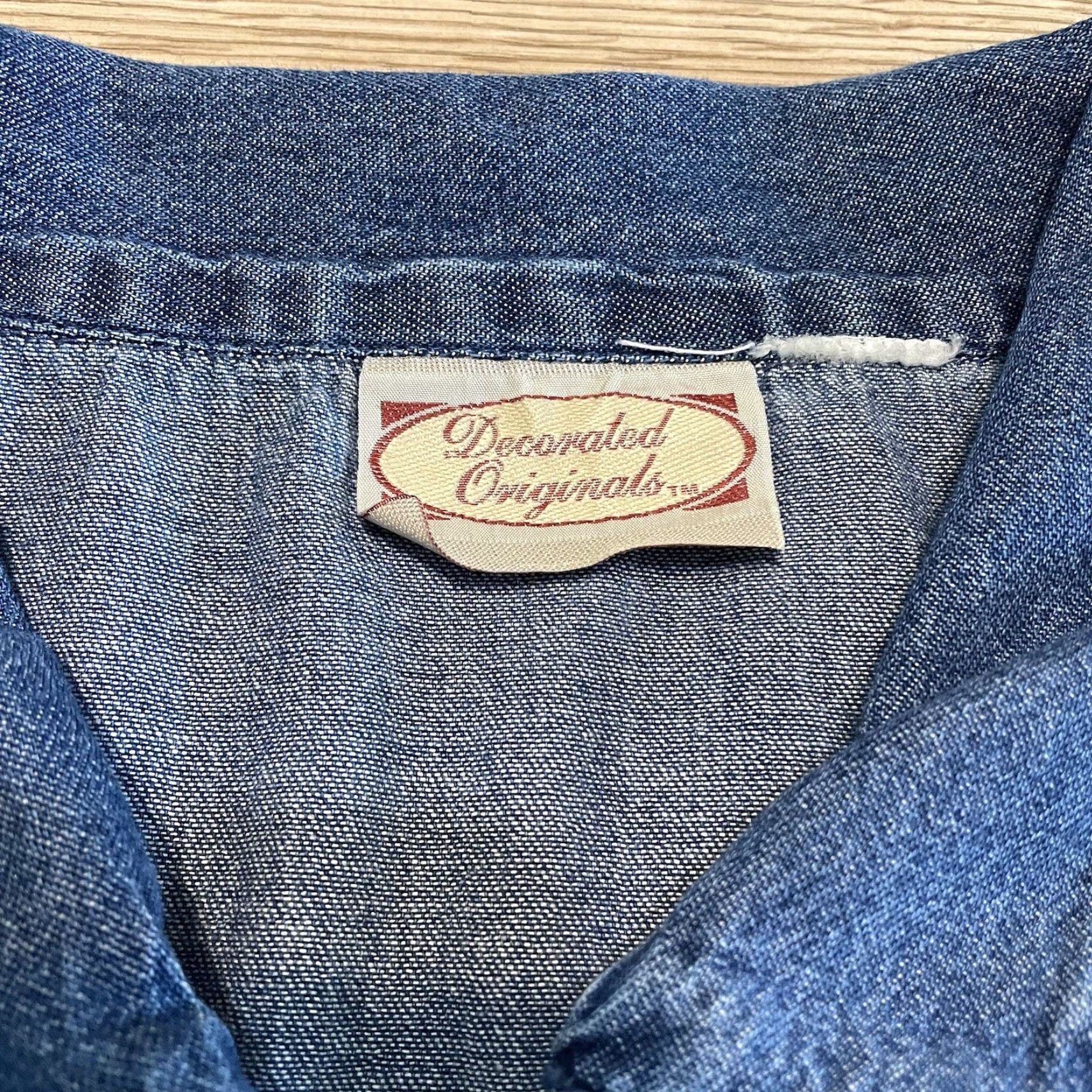 Vintage VINTAGE Jean Denim Vest Women's L Blue Floral Designer Button Closure Cotton Basic Jacket Size L / US 10 / IT 46 - 4 Thumbnail
