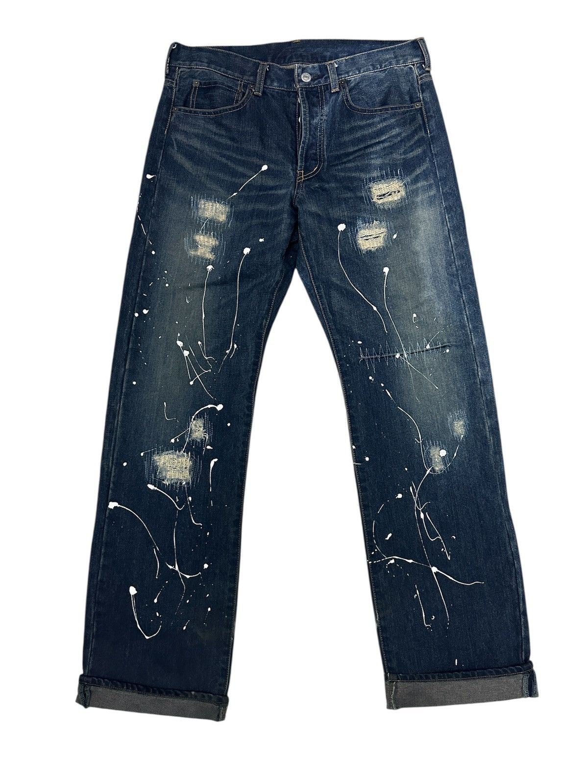 Takeo Kikuchi 🔥🔥🔥SICK ART SPLATTER TAKEO KIKUCHI🇯🇵DENIM PANTS Size US 32 / EU 48 - 1 Thumbnail