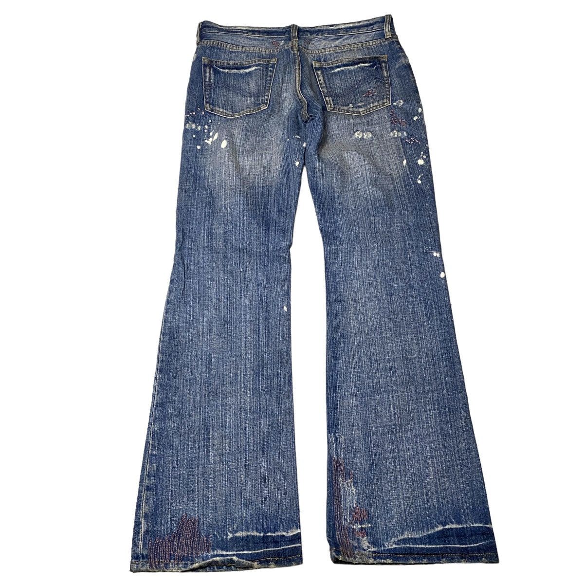 If Six Was Nine 2000's Uproar Flared Splatter Bootcut Jeans Size US 31 - 2 Thumbnail