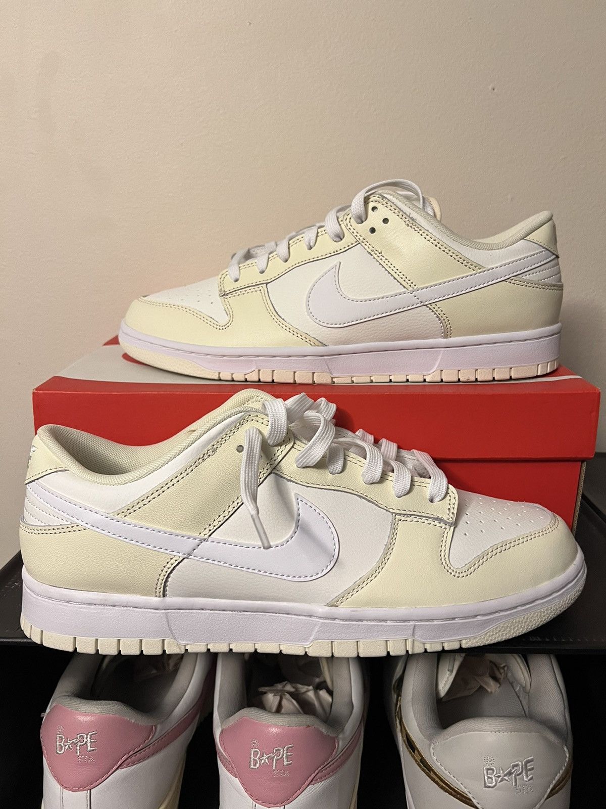 image of Nike Dunk Low Coconut Milk Shoes in White, Men's (Size 11.5)