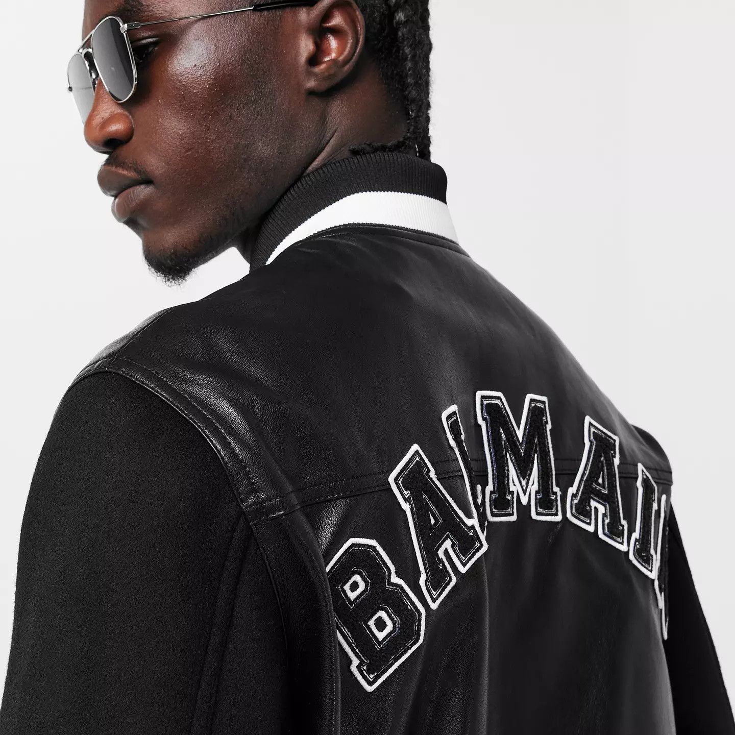 Balmain o1g2r1mq0426 Logo Press-Stud Varsity Jacket in Black Size US L / EU 52-54 / 3 - 5 Thumbnail