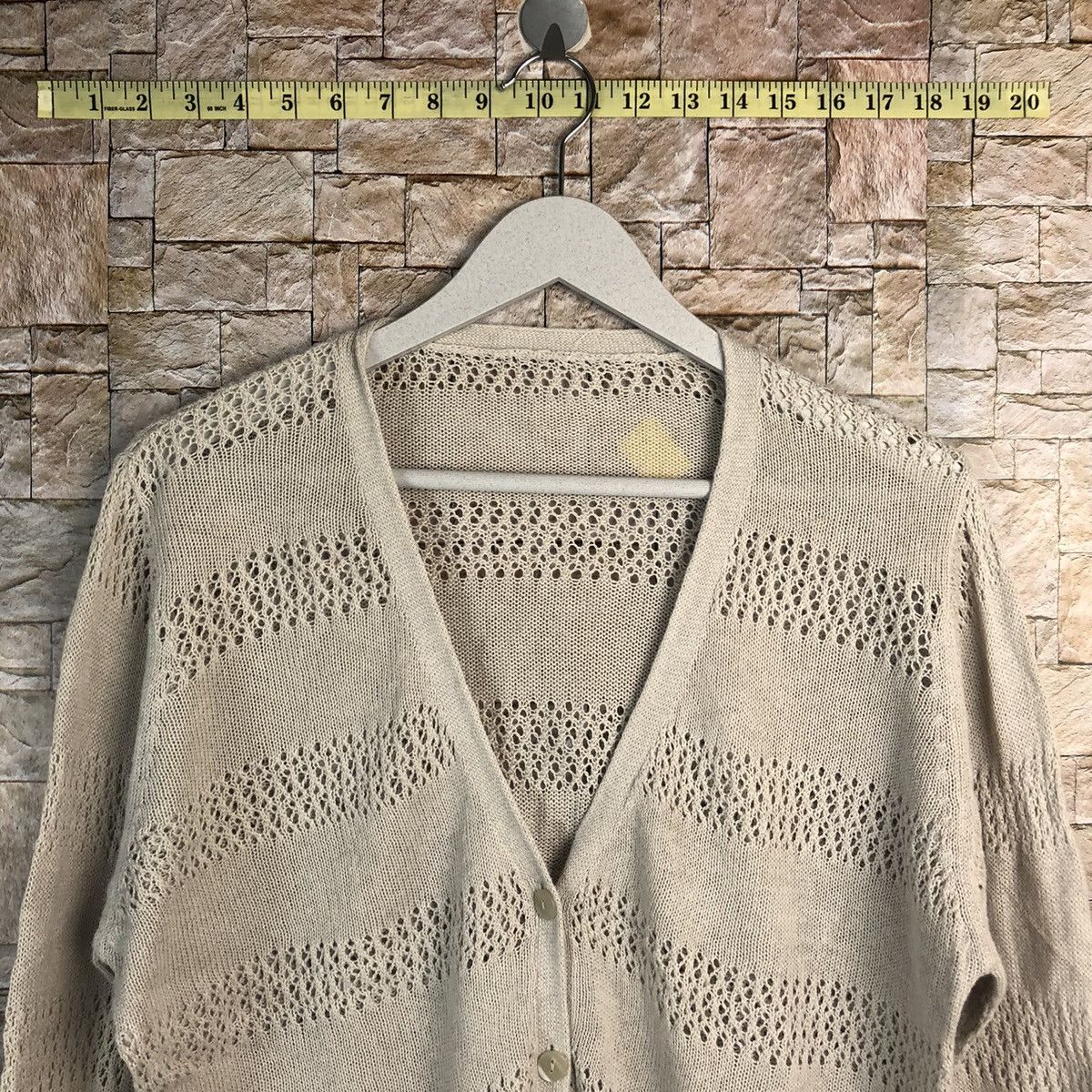Homespun Knitwear × Japanese Brand Japanese Brand Cream Cardigan Knitwear #A947 Size L / US 10 / IT 46 - 4 Thumbnail