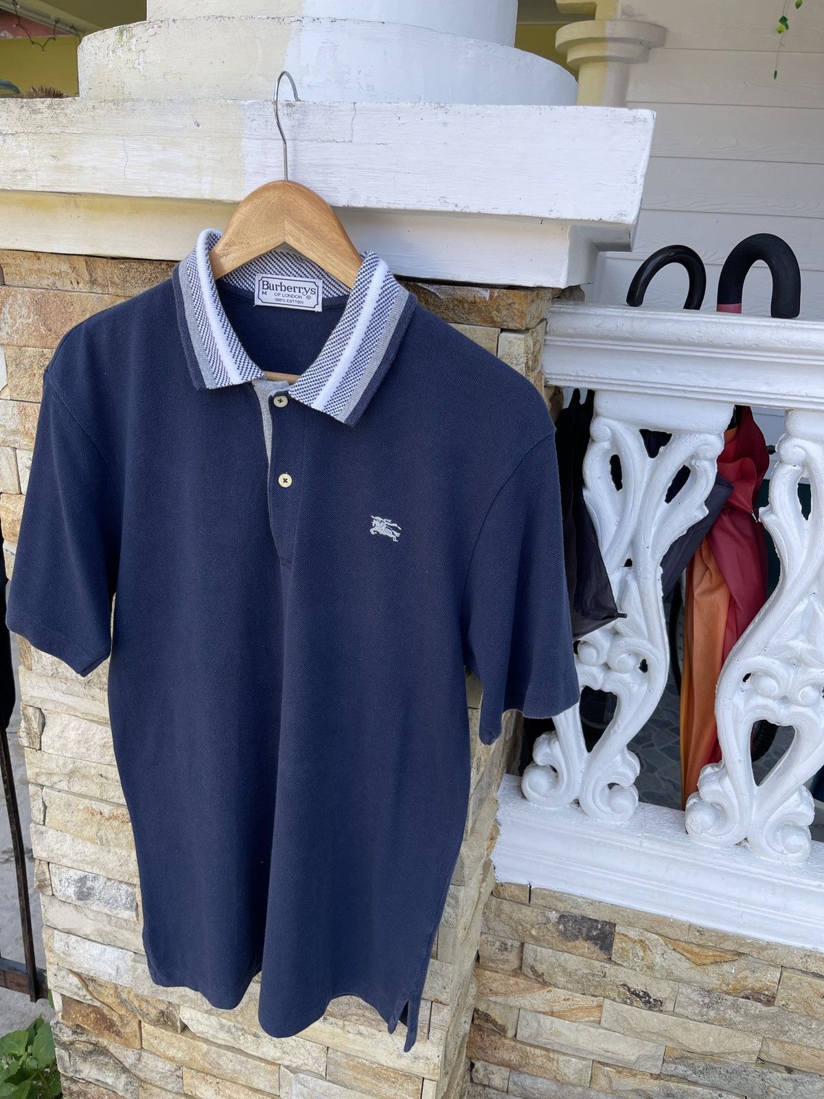 Burberry × Vintage Last Drop🔥Rare🔥Vintage BURBERRYS Polo Shirt Size US M / EU 48-50 / 2 - 3 Thumbnail