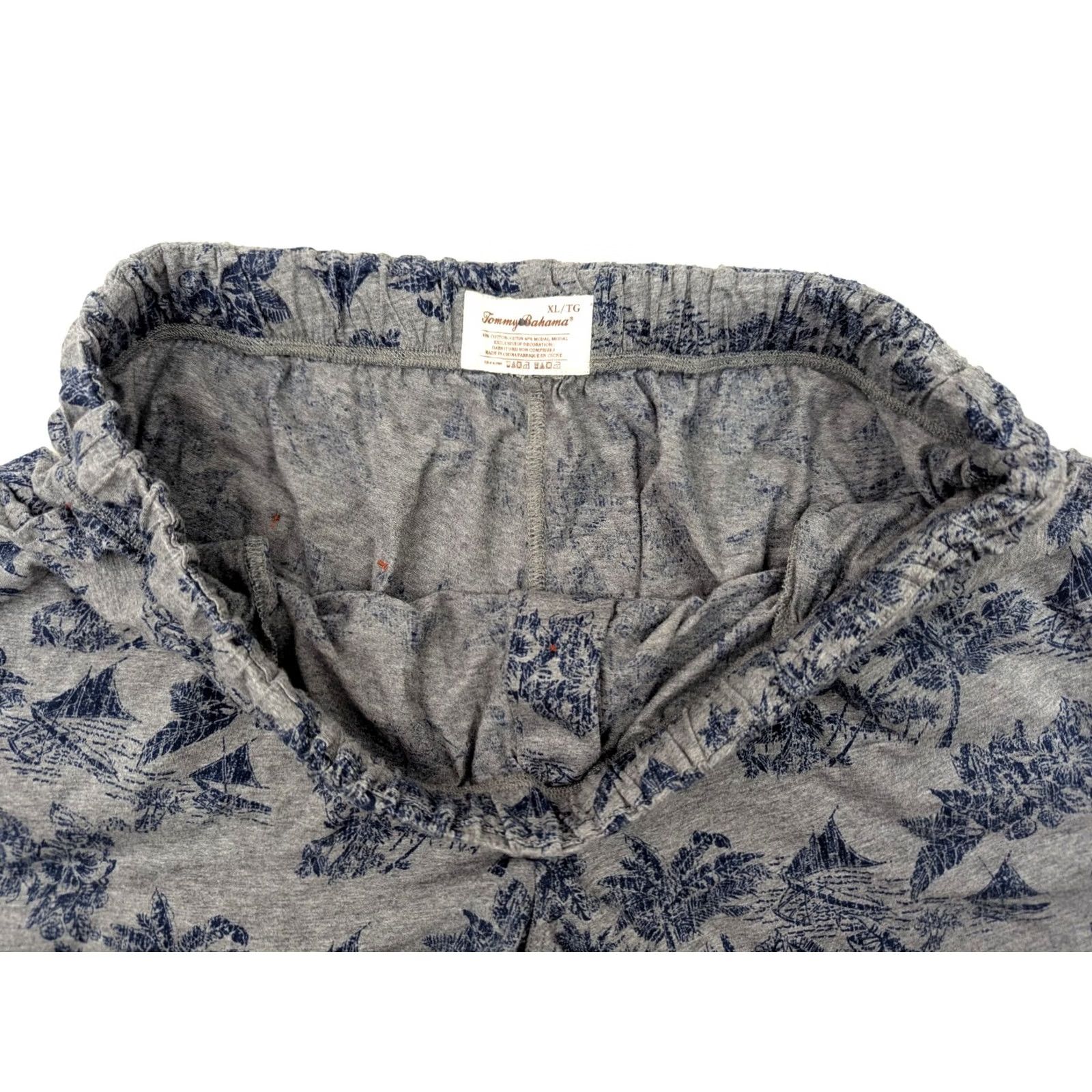Tommy Bahama Tommy Bahama Hawaiian Tropical Lounge Pants Men XL Gray Cotton Modal Lounge Pants with Pockets Drawstring SLash Pocket 35x30 Regular Inseam 30" EUC Size US 36 / EU 52 - 6 Thumbnail