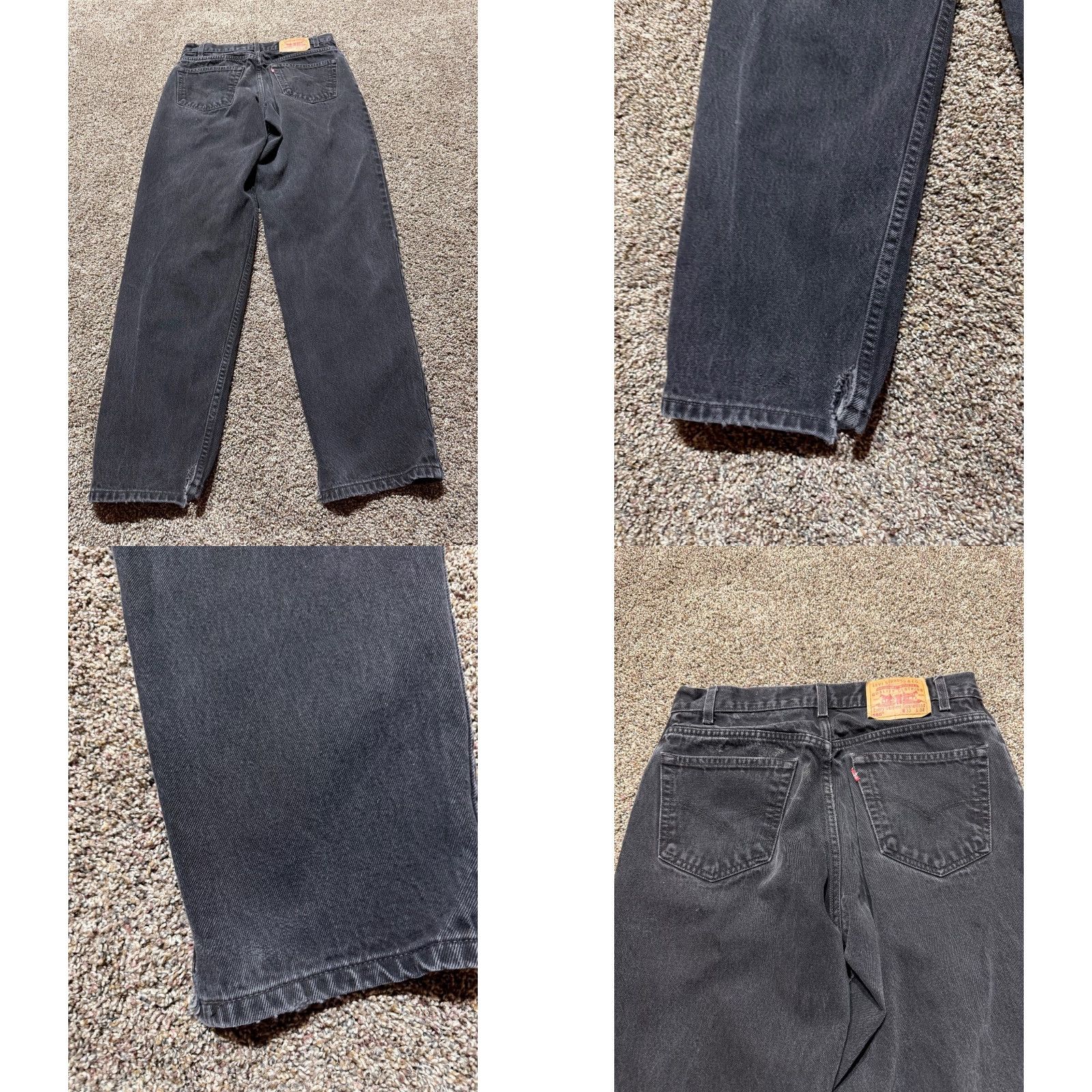 Levi's VINTAGE Levi's 560 Jeans Men 33X34 Black Denim 5-Pocket Tapered Levi's 500 Series Modern Fit Size US 33 - 9 Thumbnail