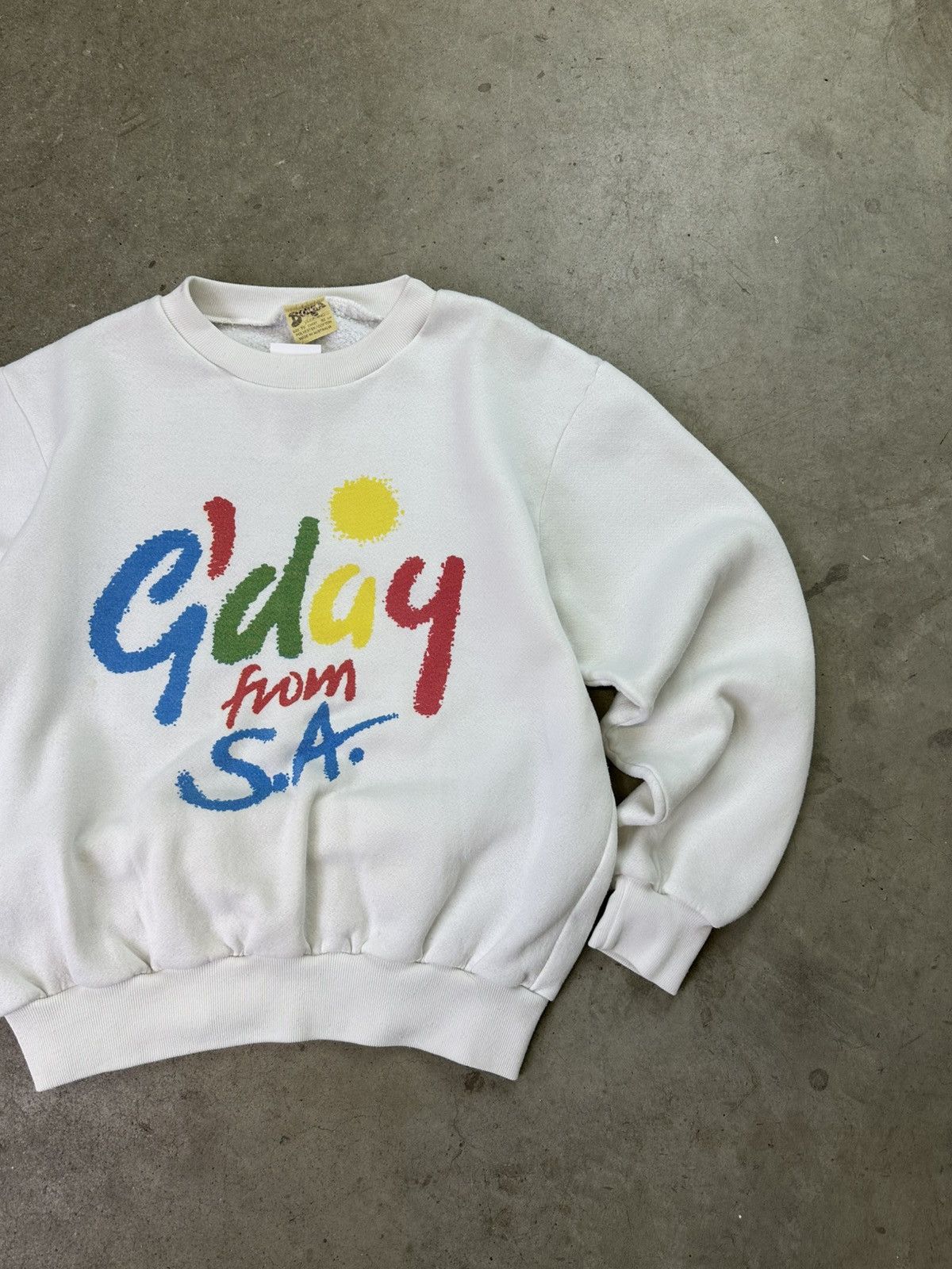 Vintage vintage 90s g'day from south australia crewneck white S Size US S / EU 44-46 / 1 - 2 Thumbnail