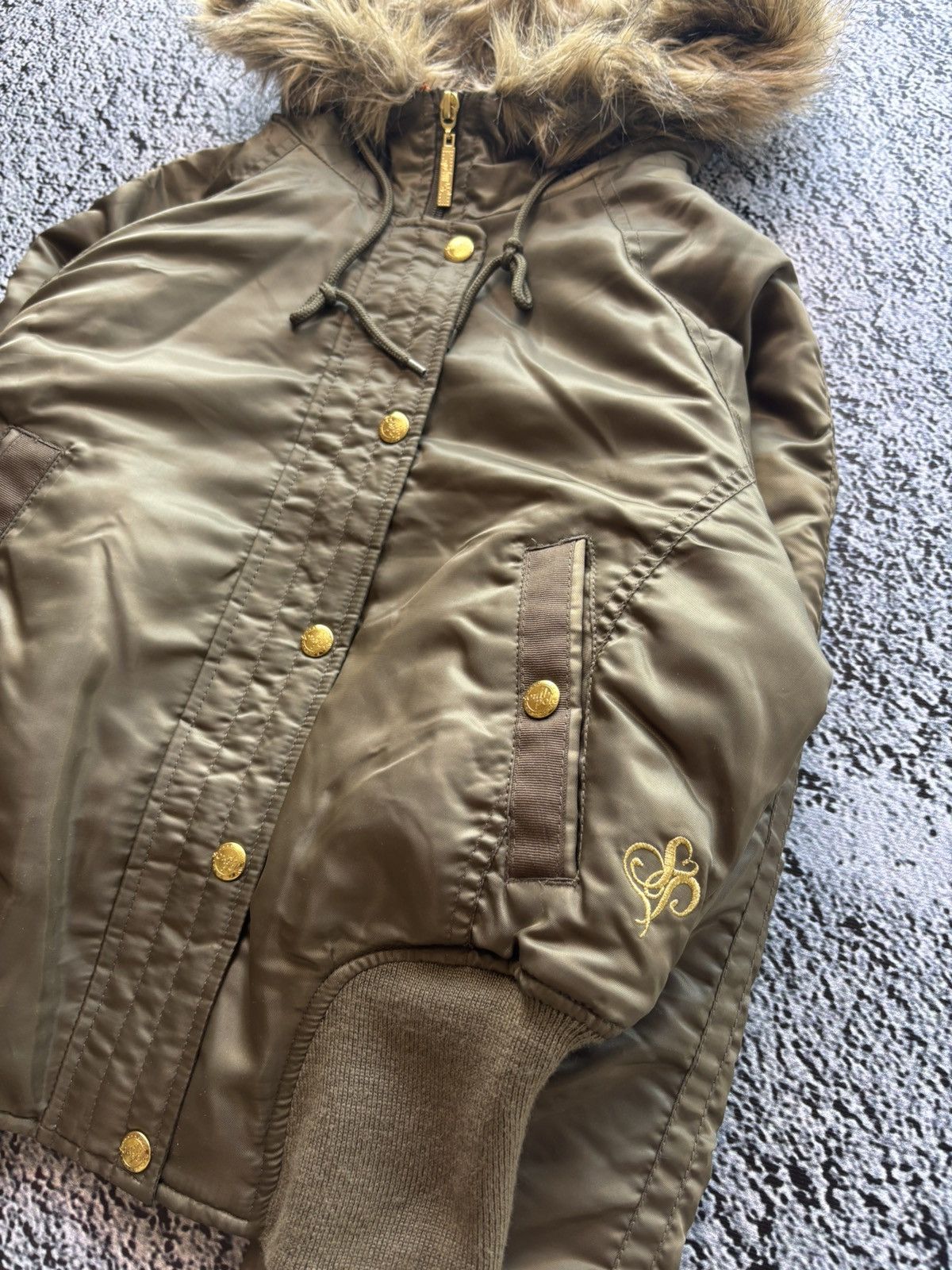 Other Deadstock SOUTHPOLE N2B Faux fur cropped bomber jacket Size S / US 4 / IT 40 - 5 Thumbnail