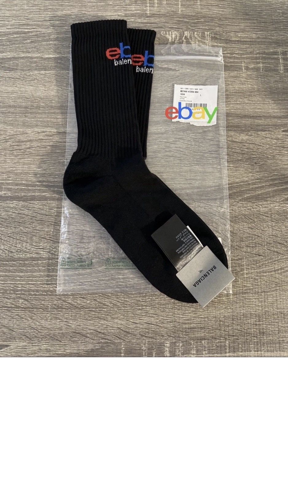 Balenciaga × eBay Balenciaga Ebay Socks In Black Size Large Authentic Size ONE SIZE - 7 Thumbnail