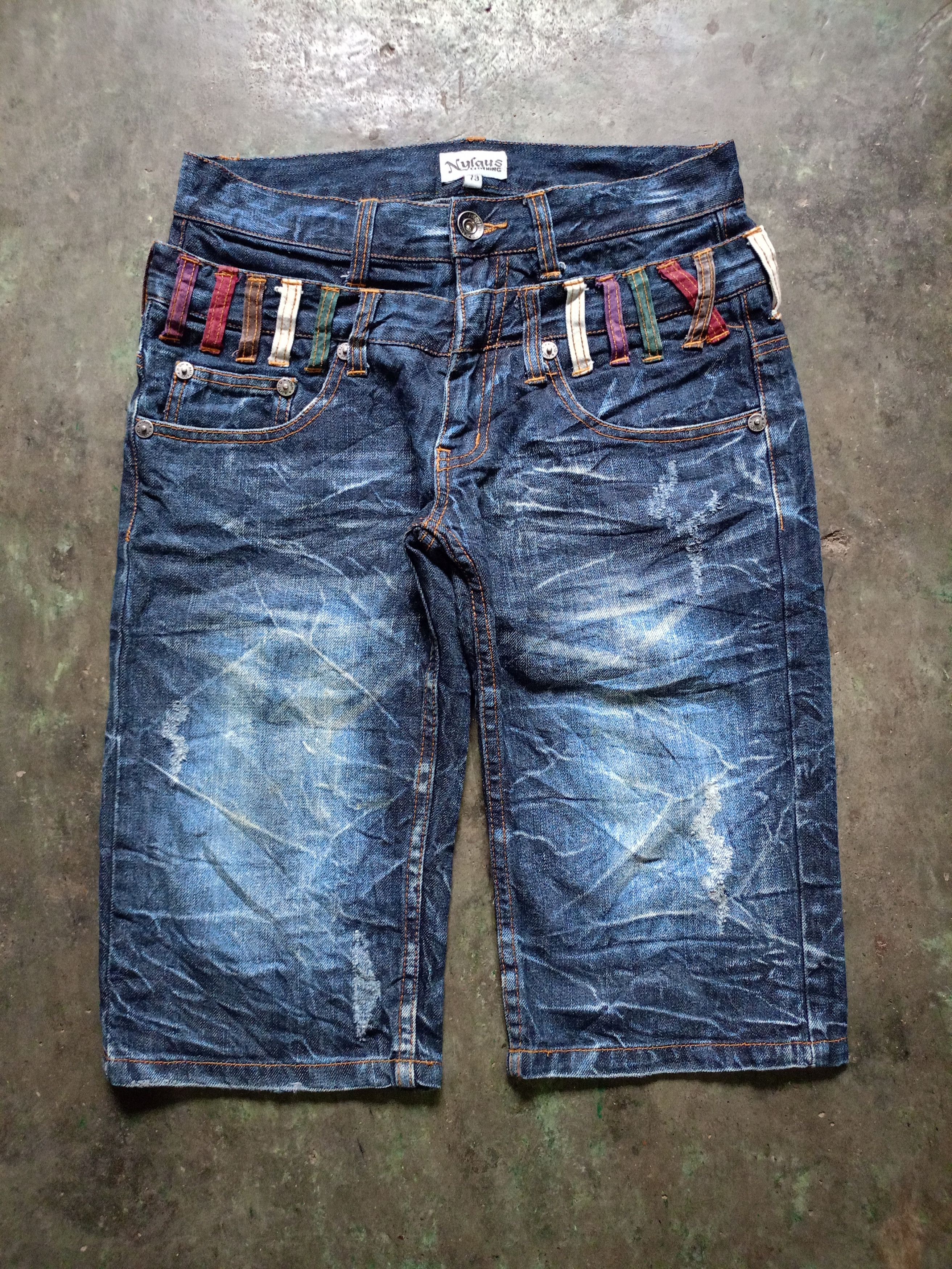 Japanese Brand Nylaus Denim Shorts Pants Size US 29 - 1 Thumbnail