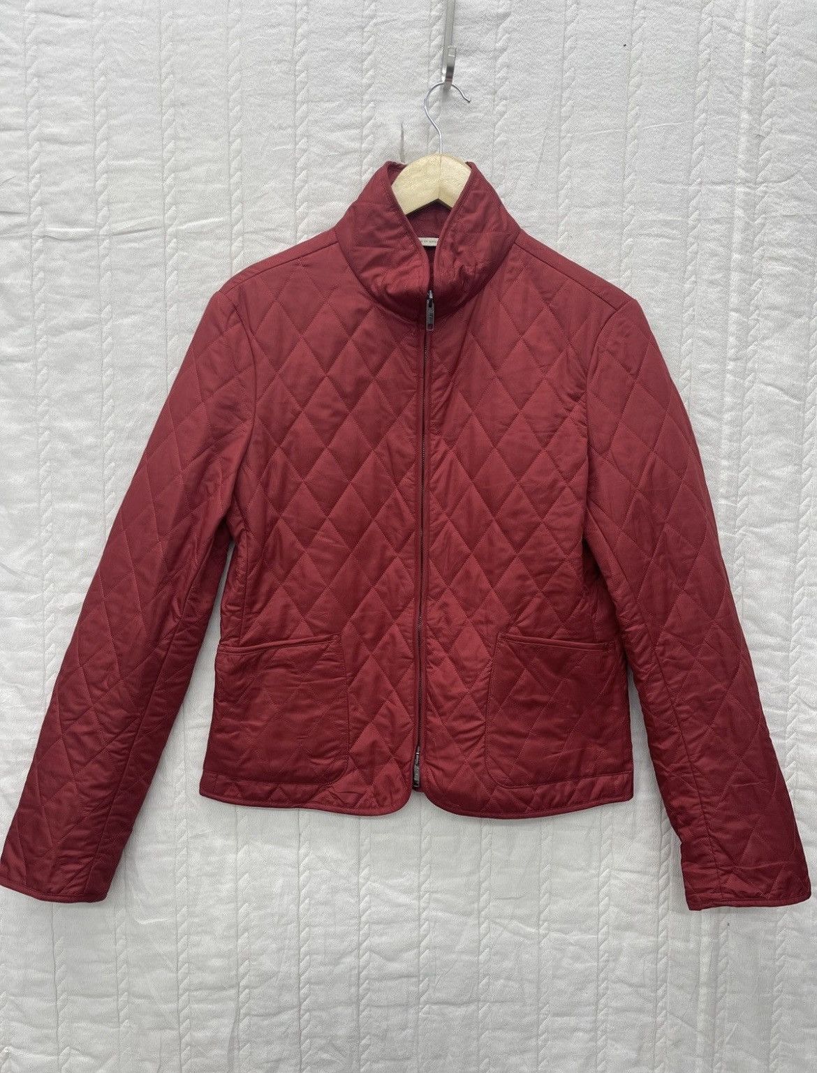 Burberry RARE💥BURBERRY RED QUILTED JACKET Size M / US 6-8 / IT 42-44 - 2 Thumbnail