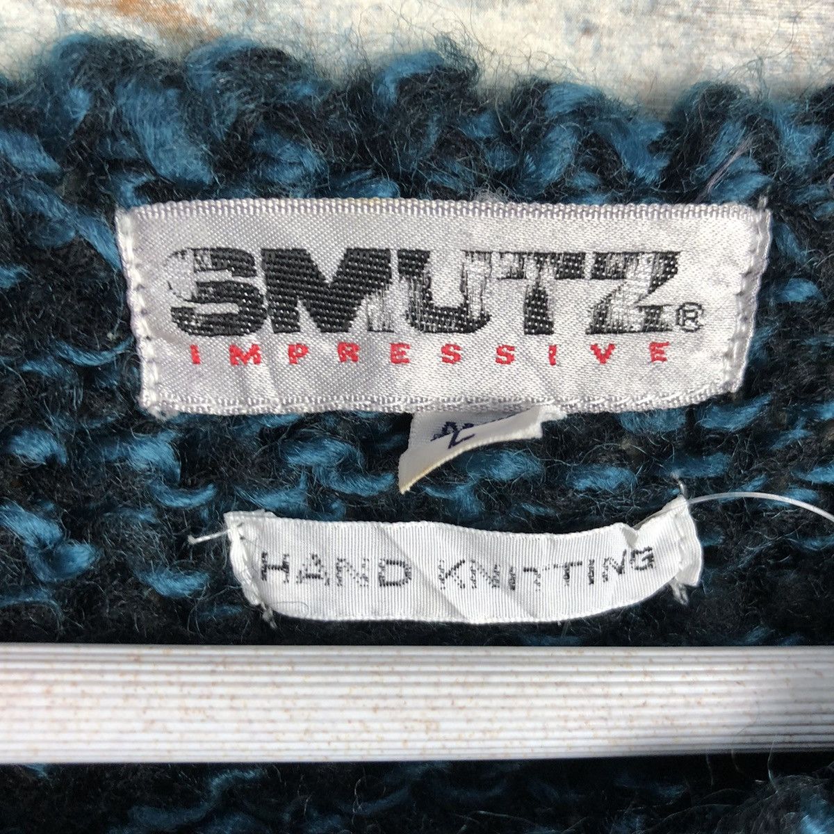 Vintage Smotz Blue Checkred handknit Knitwear #A1375 Size US L / EU 52-54 / 3 - 10 Thumbnail
