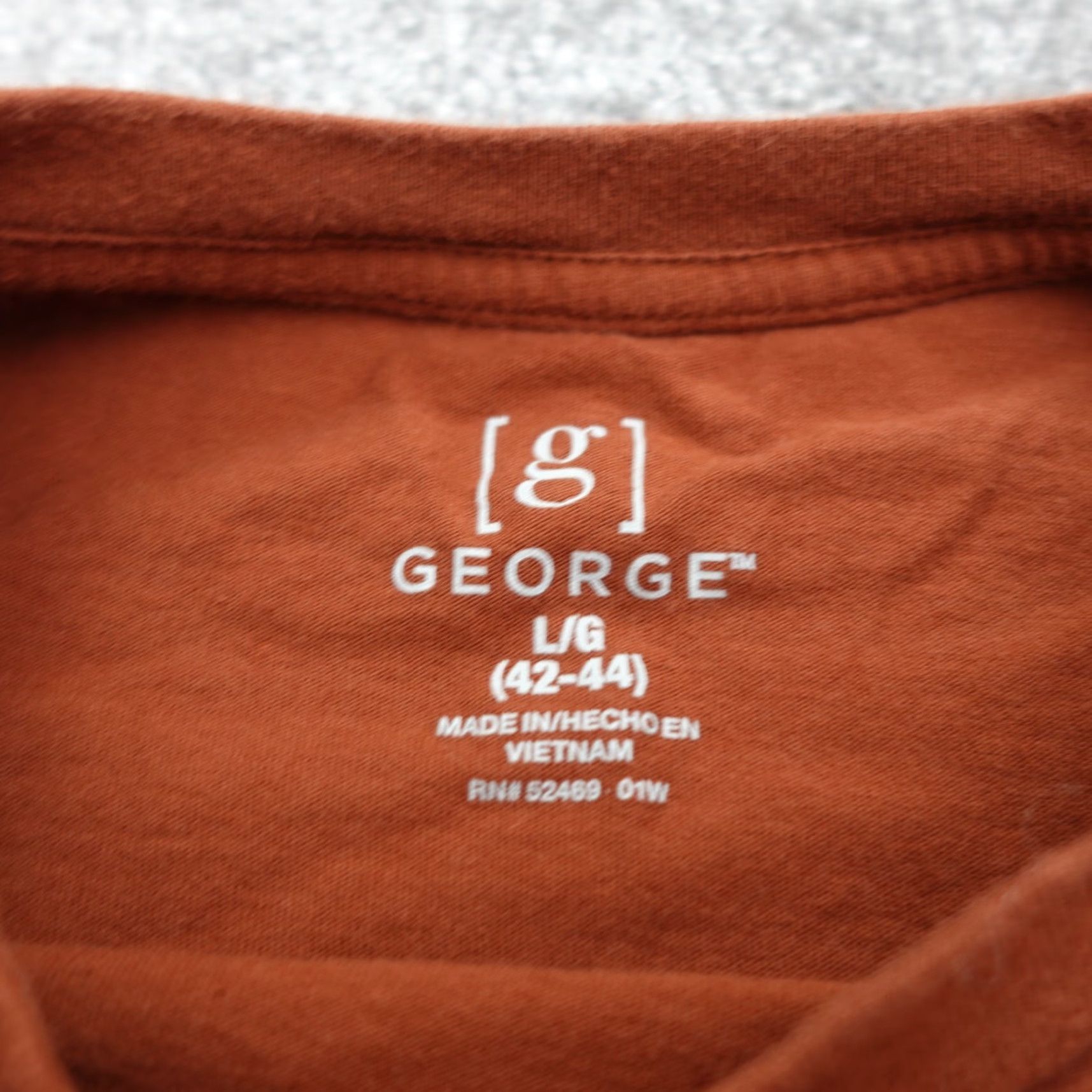 George George T-Shirt Crew Neck Long Sleeve Mens Large Orange Cotton Casual Tee Size US L / EU 52-54 / 3 - 4 Thumbnail
