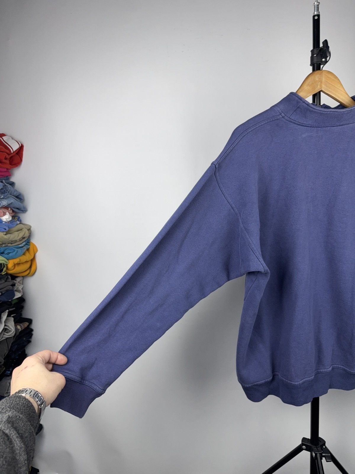 Adidas Vintage 90s Retro Y2K adidas Back Zip Sweatshirt Rare Navy Size US M / EU 48-50 / 2 - 12 Thumbnail