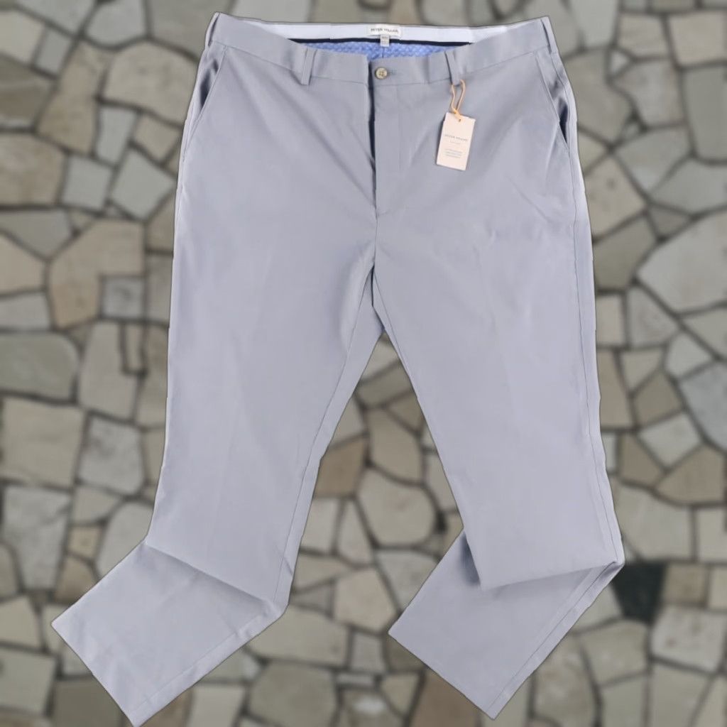 Peter Millar Peter Millar Raleigh Performance Trouser Golf Pants Gray 40 Mens Chino Regular Inseam 32in 40- Waist Polyester Woven Solid Stylish Pants Size US 40 / EU 56 - 1 Thumbnail