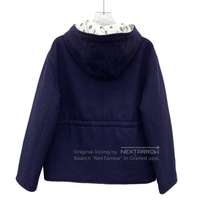 Hermes Hermes Deep Blue Pig Nose Print Full Print Cashmere Hooded Size XS / US 0-2 / IT 36-38 - 2 Thumbnail
