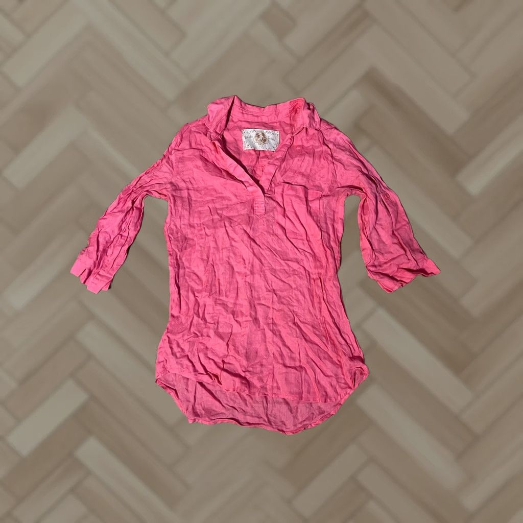 Bella Dahl Bella Dahl Womens Pink 100% Linen Tunic Blouse Small 3/4 sleeve Size S / US 4 / IT 40 - 1 Thumbnail