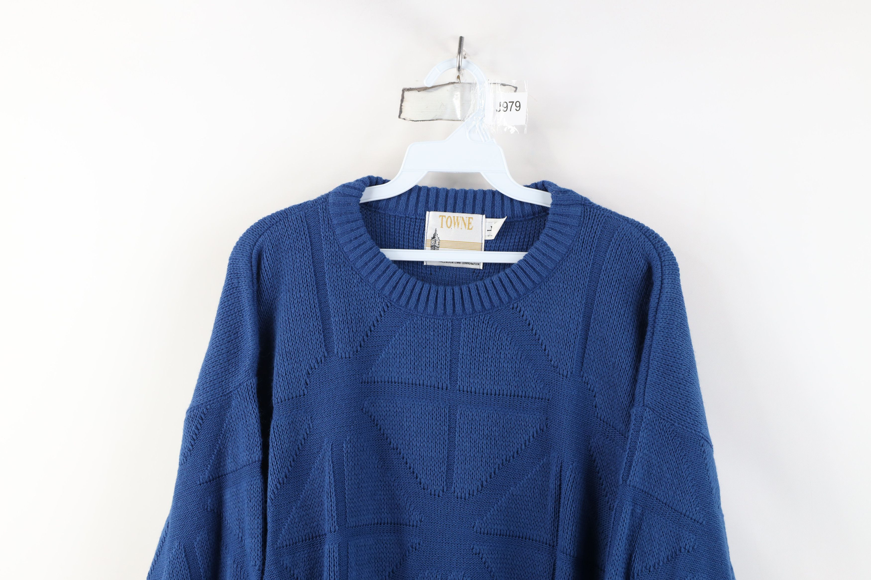 Vintage Vintage 90s Streetwear Ribbed Knit Sweater Blue USA Size US L / EU 52-54 / 3 - 2 Thumbnail
