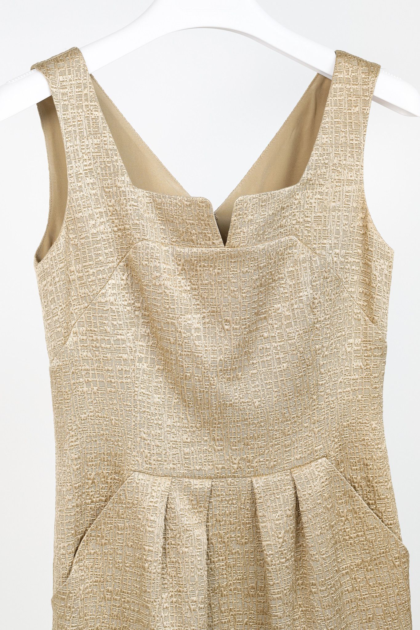 Oscar De La Renta Oscar de la Renta SS/11 Jacquard Sleeveless Pleated Dress Size XS / US 0-2 / IT 36-38 - 3 Thumbnail
