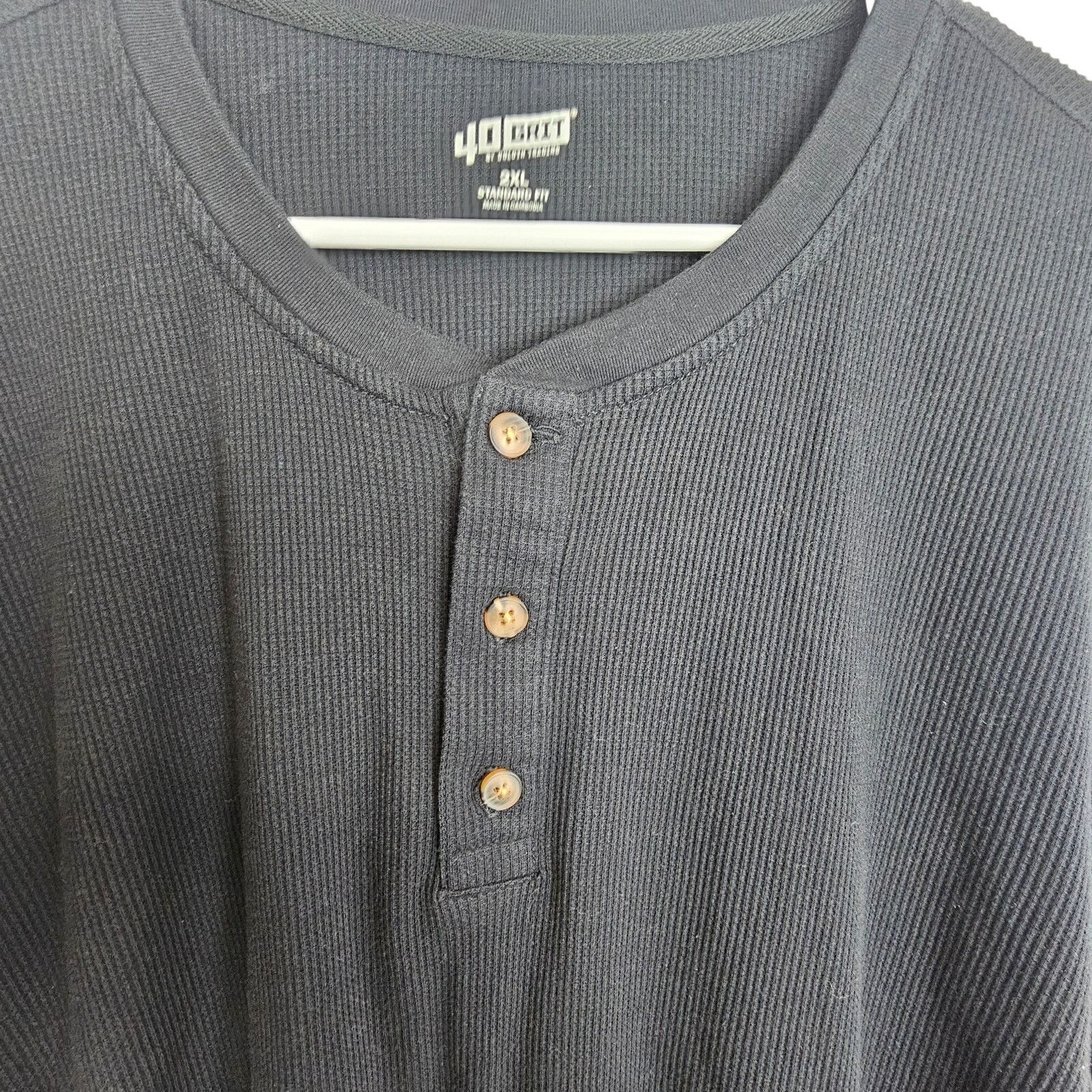 Duluth Trading Company 40 Grit by Duluth Trading Co Mens Black Thermal LS Henley Size US XXL / EU 58 / 5 - 2 Thumbnail