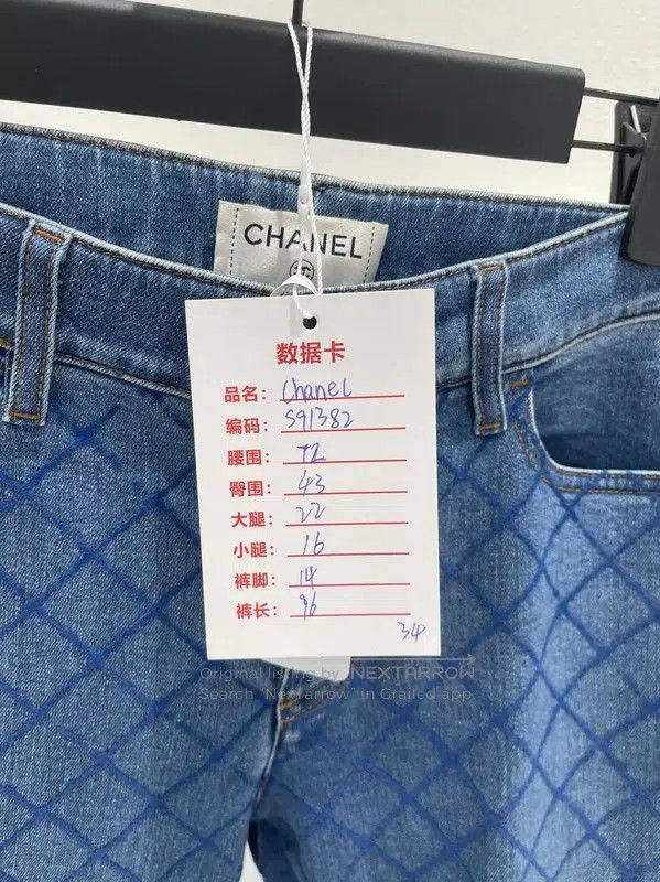 Chanel Chanel Blue Cotton Women’s Denim Pants . Size 35" - 9 Thumbnail