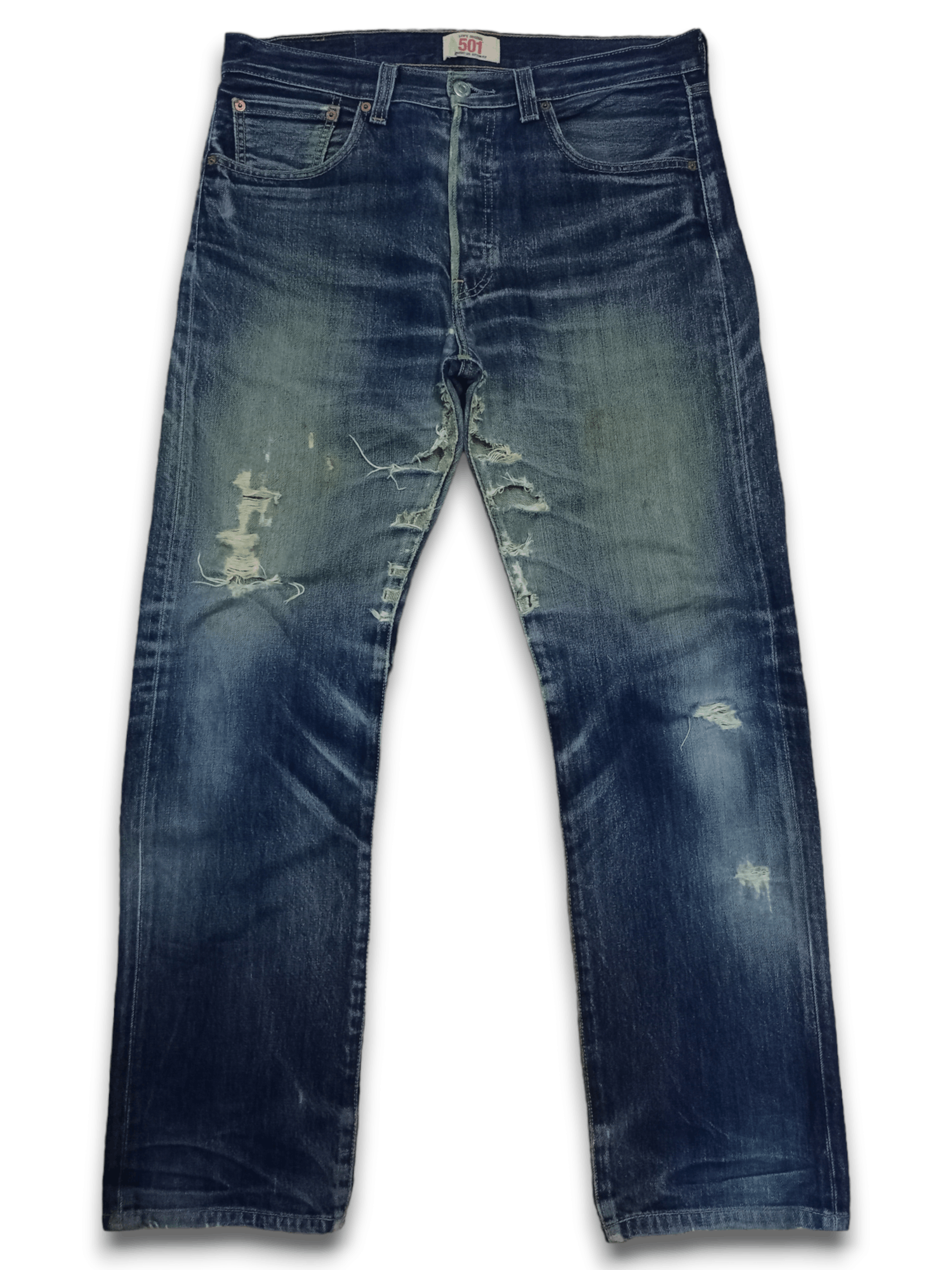 Levi's × Levi's Vintage Clothing Vintage 90s Levis 501 Blue Wash Distressed Baggy Jeans 34x30 Size US 34 / EU 50 - 1 Thumbnail
