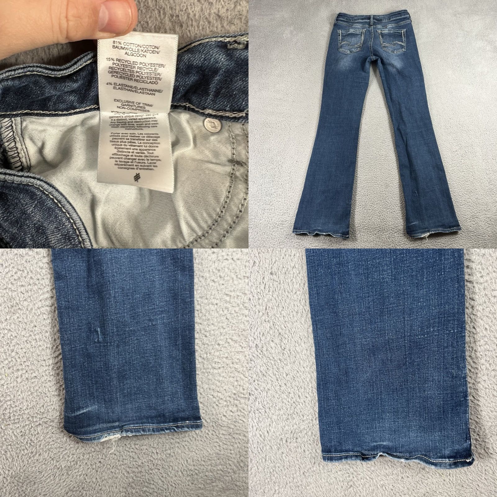 Silver Jeans Co. Silver Jeans Suki Bootcut Jeans Womens 28 Blue Mid Rise Dark Wash Denim Stretch, 5-Pocket, Regular, Inseam 34 - Silver Jeans Brand Size 28" / US 6 / IT 42 - 9 Thumbnail