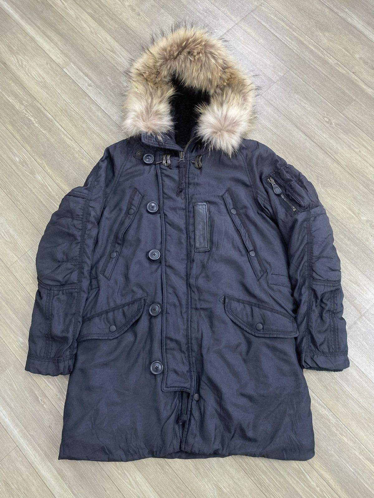 GOA Vintage GOA Raccoon Fur Military N3B Bomber Jacket Winter Size US L / EU 52-54 / 3 - 1 Thumbnail
