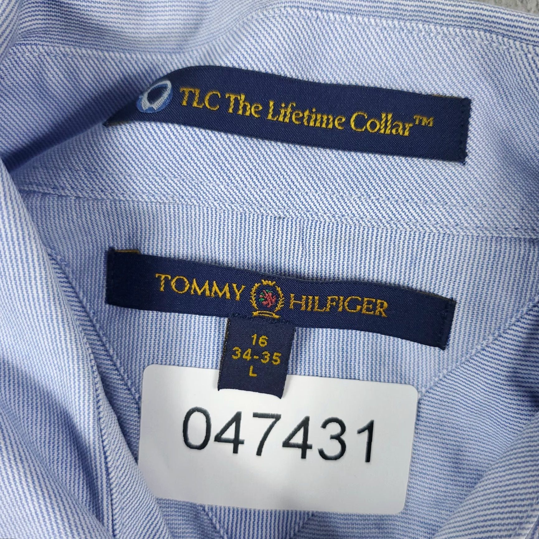 Tommy Hilfiger Tommy Hilfiger Button Up Shirt Mens Large Blue Long Sleeve Casual Woven Regular Fit Size US L / EU 52-54 / 3 - 7 Thumbnail