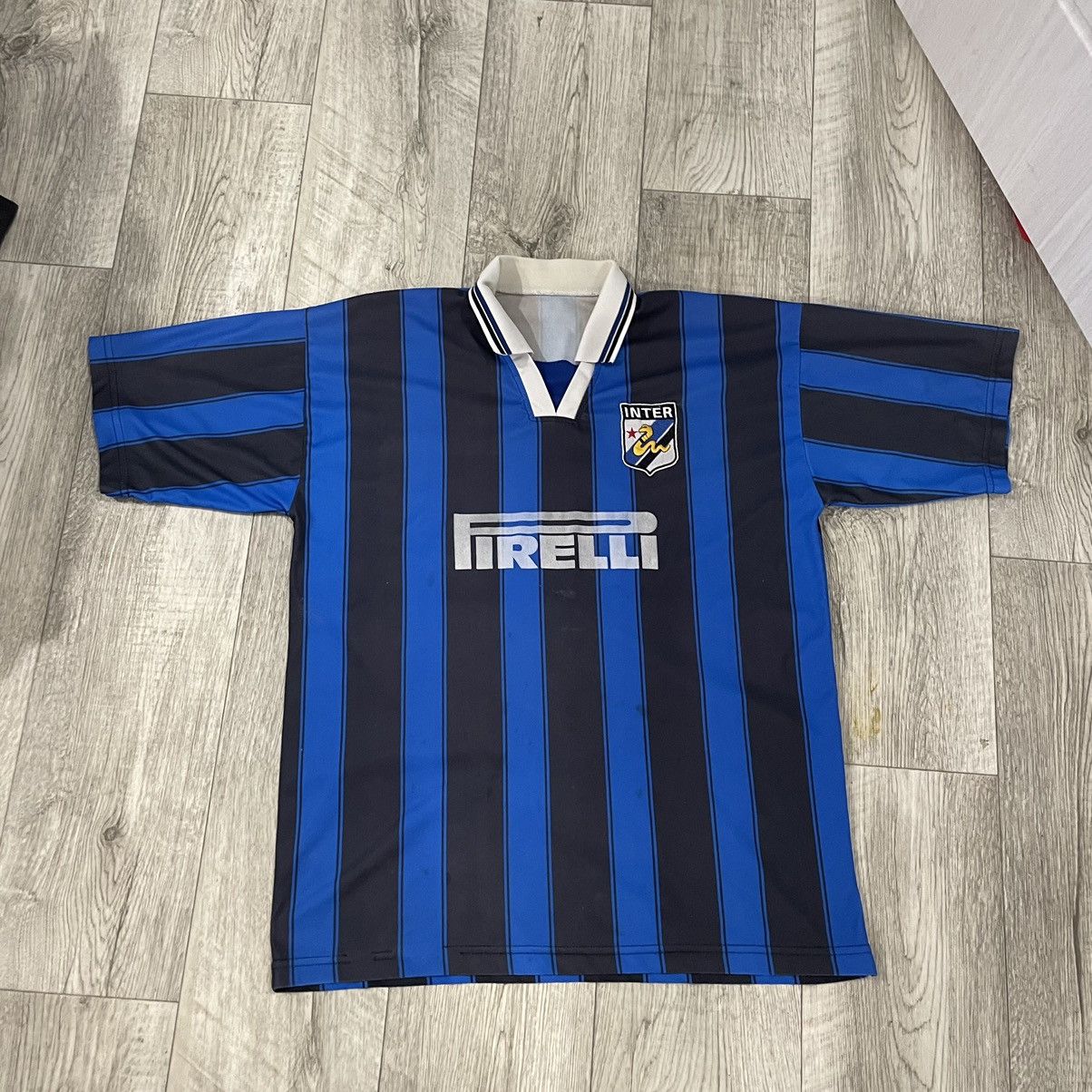 Pirelli × Vintage Vintage 90s Marco Materazzi Inter Milan Pirelli Home Jersey Size US XL / EU 56 / 4 - 1 Thumbnail