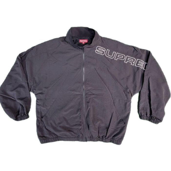 Supreme Supreme Split Track Jacket Black XL 17SS Spellout | Grailed