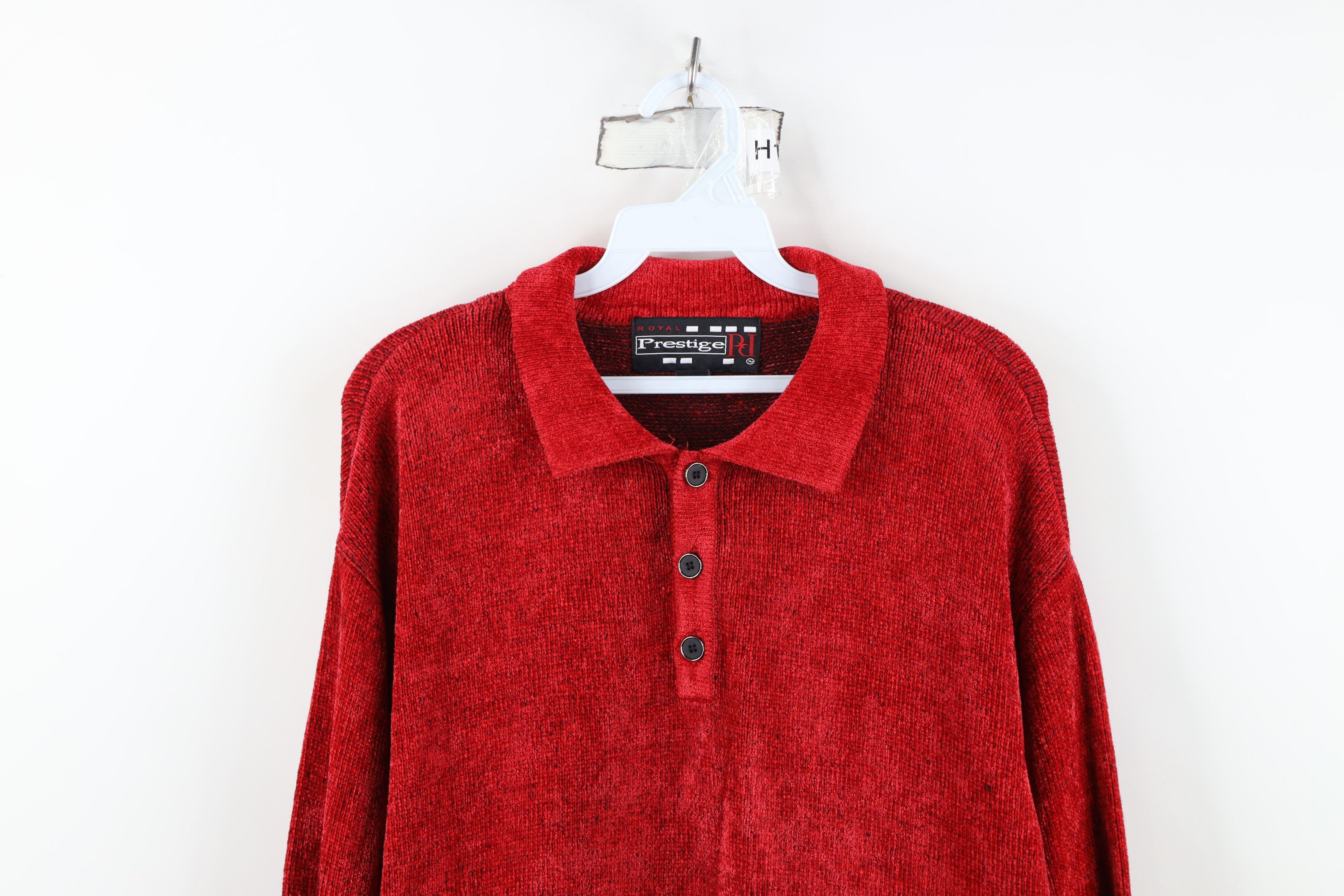 Vintage Vintage 90s Y2K Streetwear Ribbed Knit Collared Sweater Size US L / EU 52-54 / 3 - 2 Thumbnail