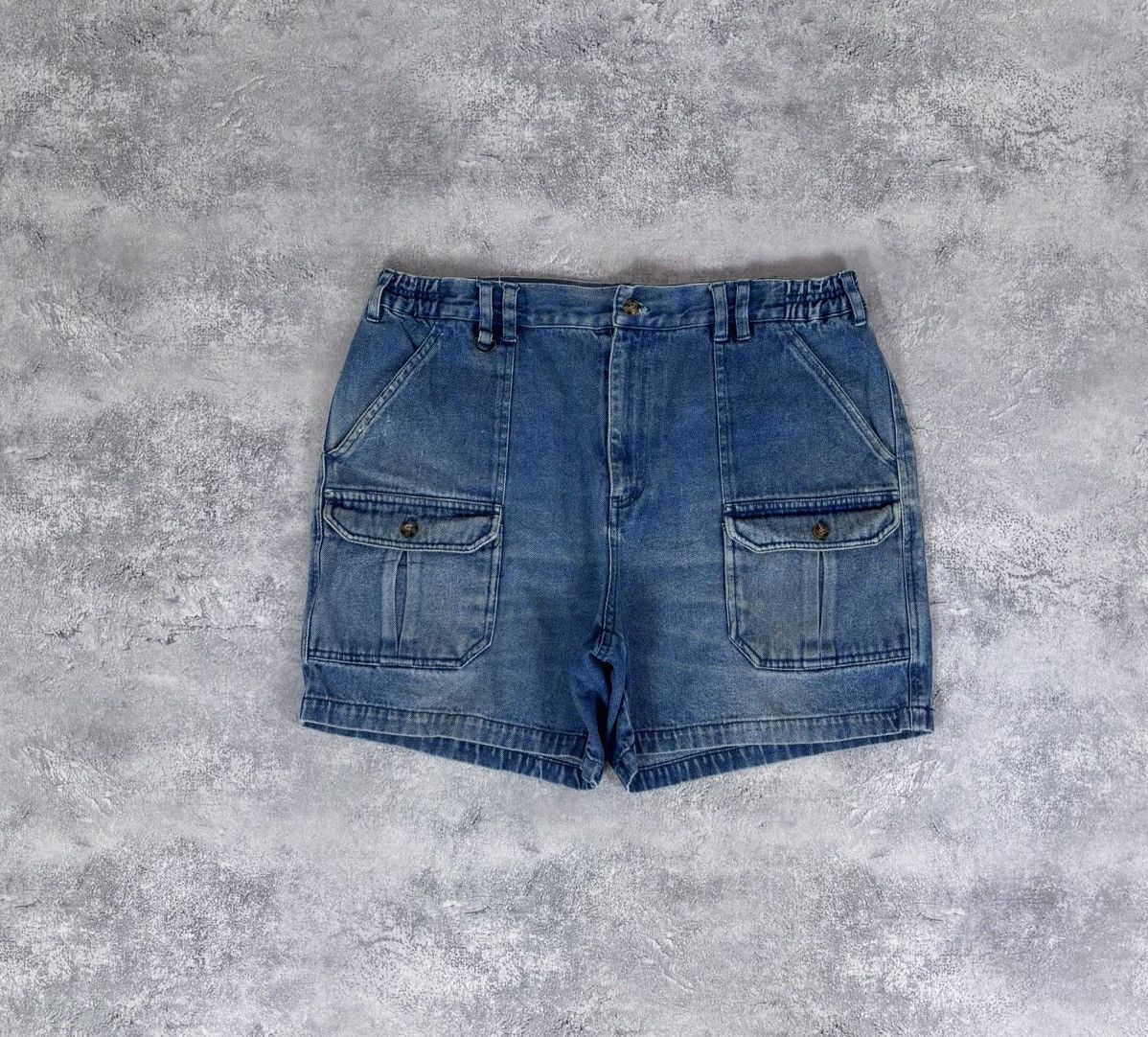 Dickies Vintage Dickies Women’s Blue Denim Cargo Shorts Jorts Size 38" / US 16 / IT 52 - 2 Thumbnail