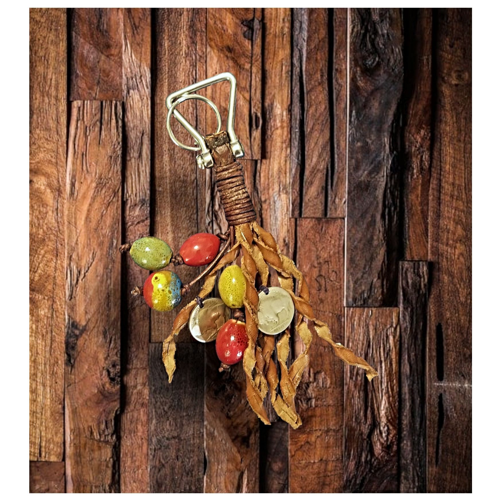 Ralph Lauren HAND CRAFTED LEATHER KEYCHAIN/ KEY FOB- VERY NICE DESIGN! Size ONE SIZE - 1 Thumbnail