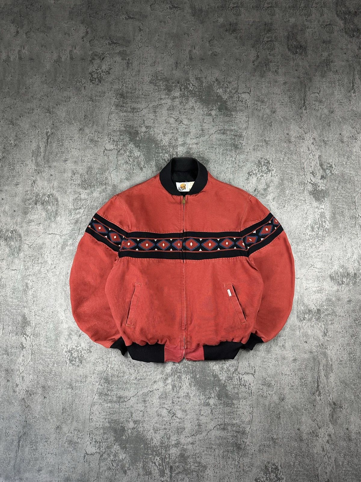 image of 1980’S Grail Carhartt Aztec Jacket in Red, Men's (Size XL)