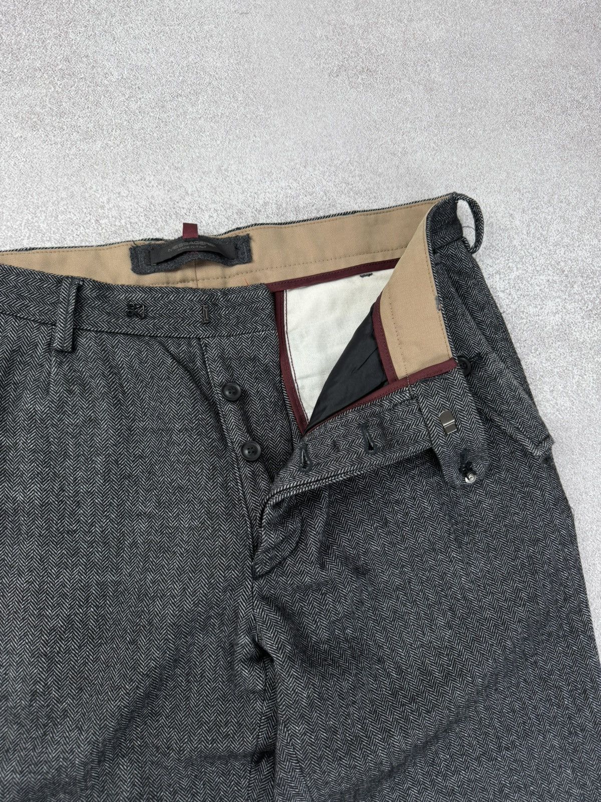 Messagerie Messagerie Gray Herringbone Wool Trousers Pants Size 46 Size US 32 / EU 48 - 8 Thumbnail