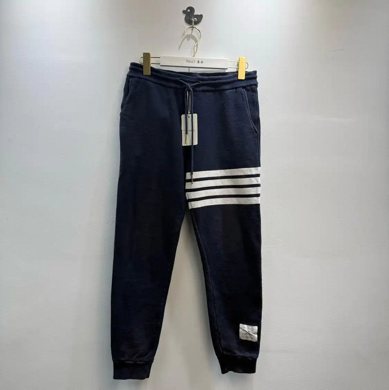 Thom Browne Thom Browne Casual Navy Cotton Trousers 0089 Size US 26 / EU 42 - 1 Thumbnail
