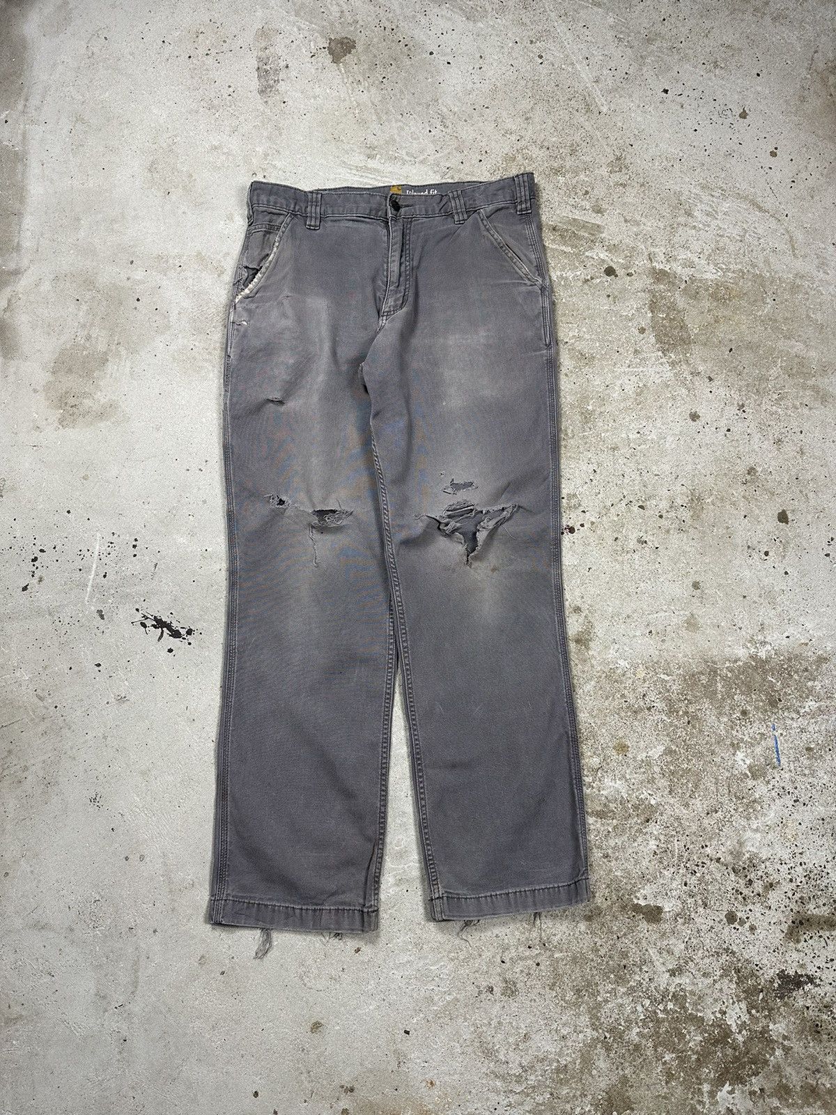 Carhartt ‼️ Vintage Carhartt Distressed Single Knee Carpenter Pants Size US 32 / EU 48 - 1 Thumbnail