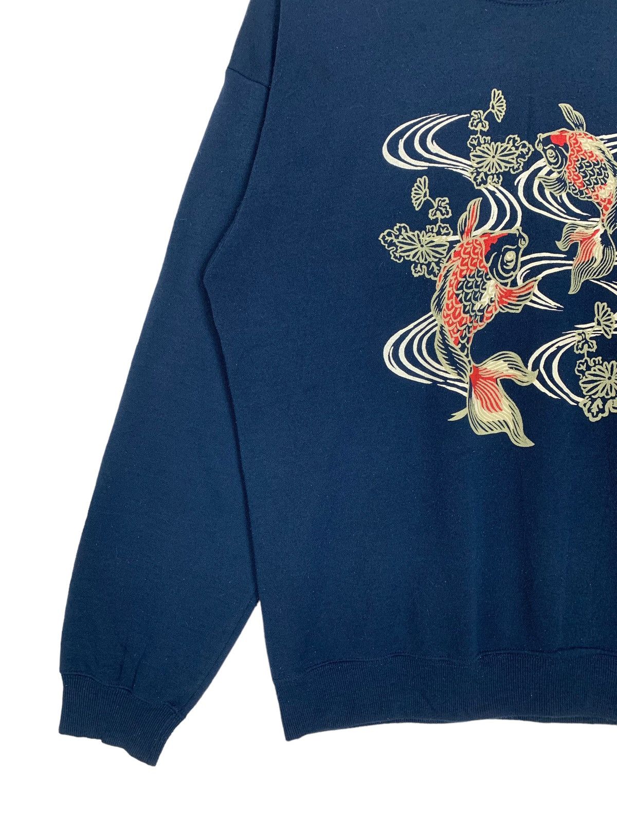 Japanese Brand Feel & Easy koi logo Crewneck Sweatshirt Colour Blue Size US M / EU 48-50 / 2 - 4 Thumbnail