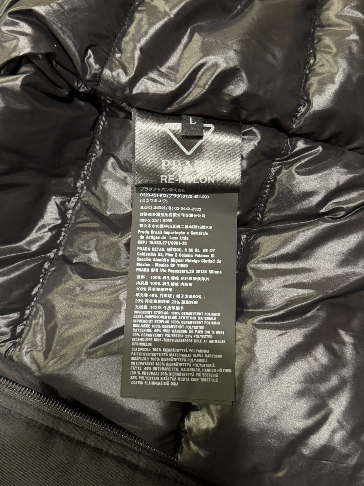 Prada Prada 2023 Re-Nylon Down Puffer Black Collar Zip-Up Jacket Size US L / EU 52-54 / 3 - 13 Thumbnail