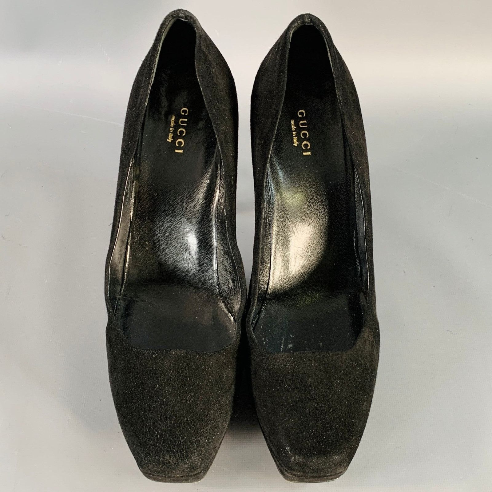 Gucci GUCCI Size 10 Black Suede Stiletto Platform Heels Pumps Size US 10 / IT 40 - 4 Thumbnail