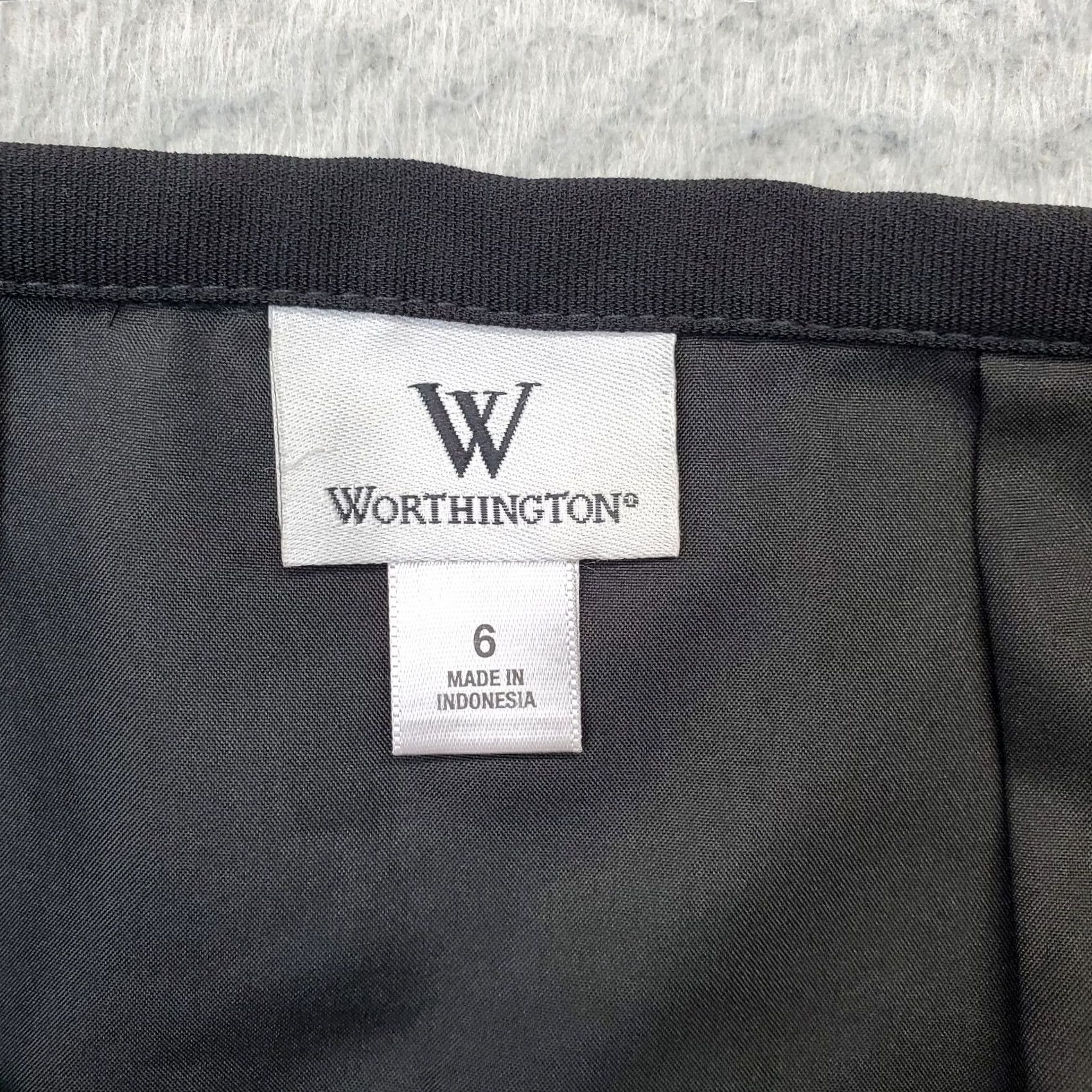 Worthington Worthington Wrap Skirt Womens Size 6 Black Lined Classic Fit Pull On A-line Short, 100% Polyester, Wrap Style, NWT, Womens Size 28" / US 6 / IT 42 - 6 Thumbnail